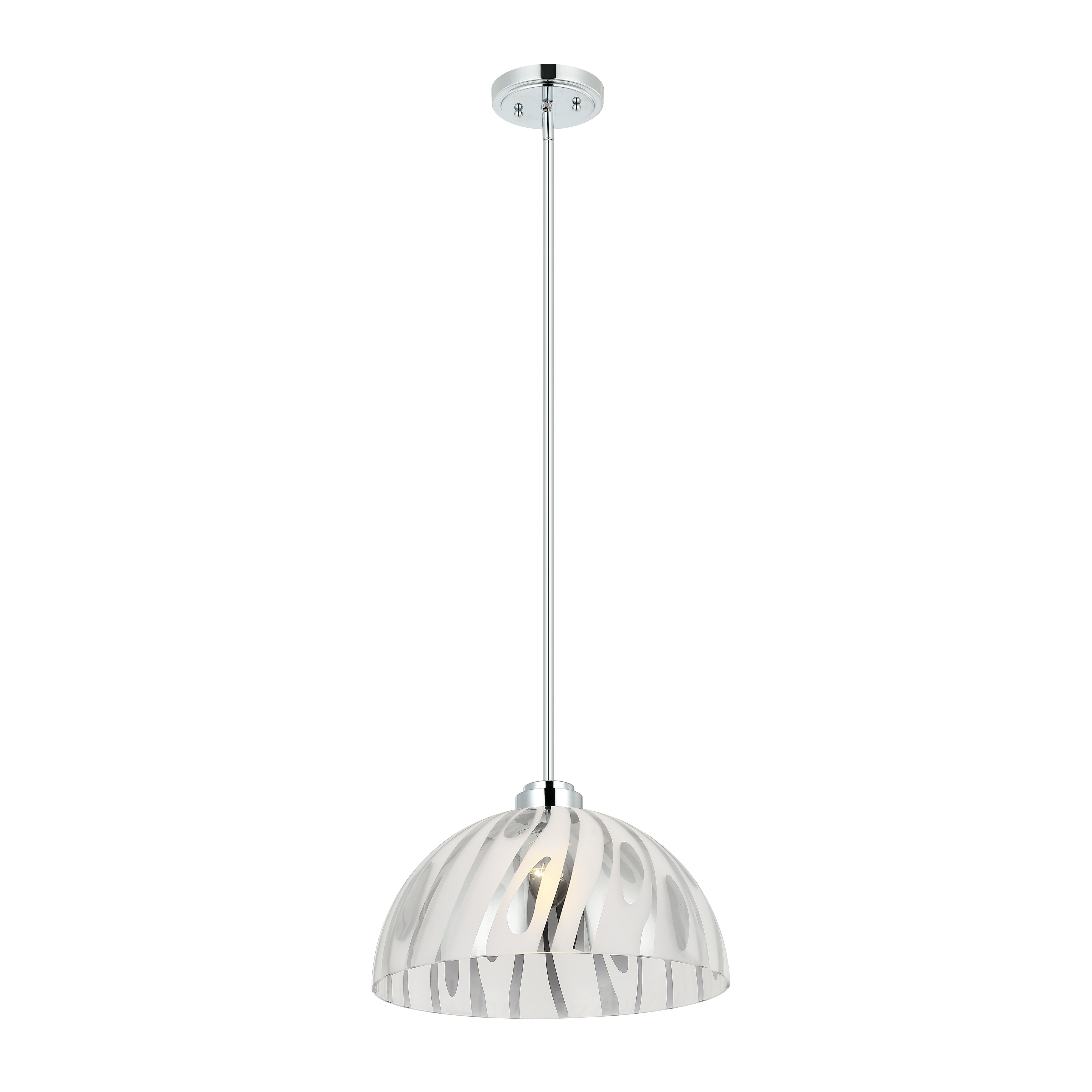 Chroman Empire 1 Light 16 in Dome Pendant - Chrome