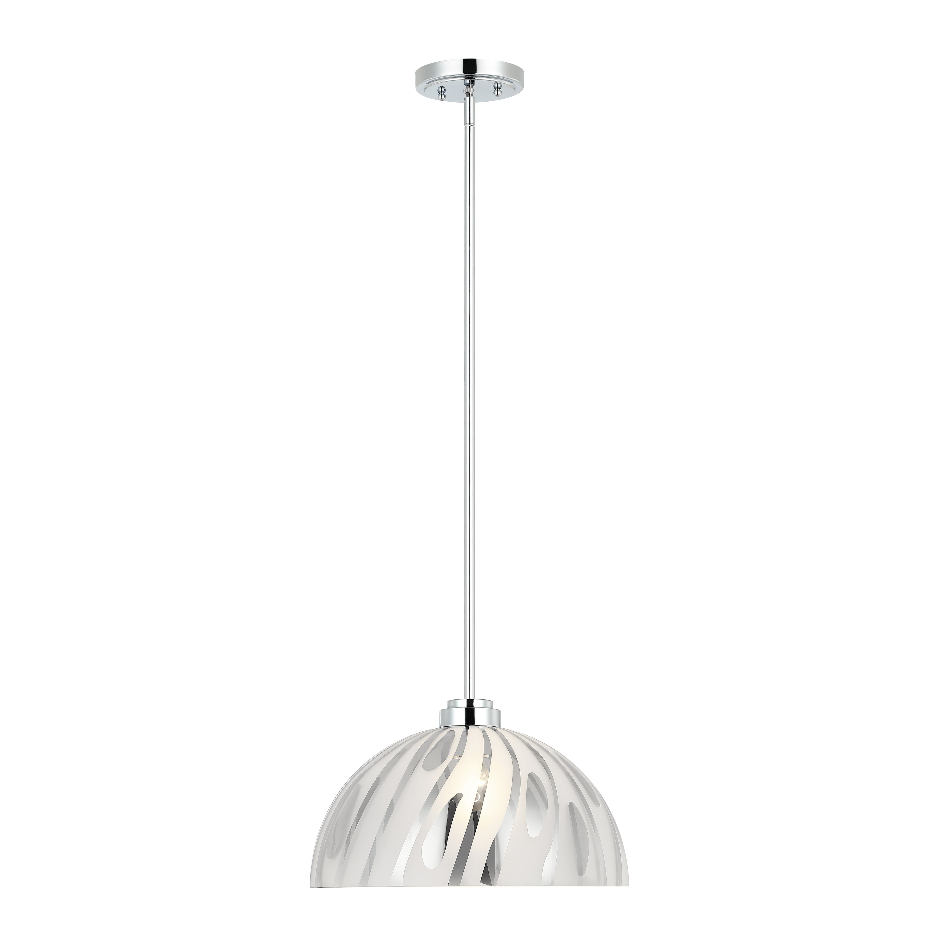 Chroman Empire 1 Light 16 in Dome Pendant - Chrome