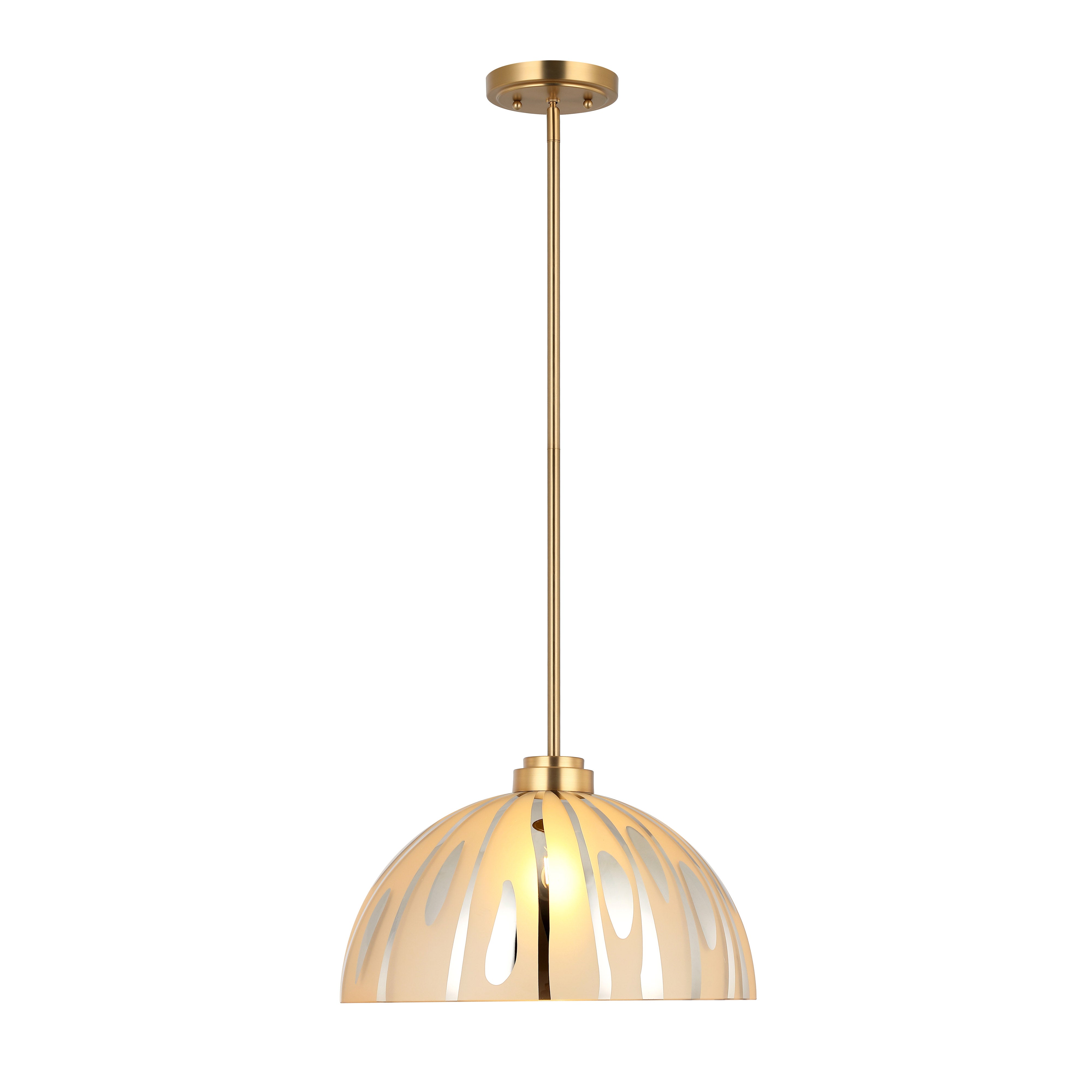 Chroman Empire 1 Light 16 in Dome Pendant - Satin Gold