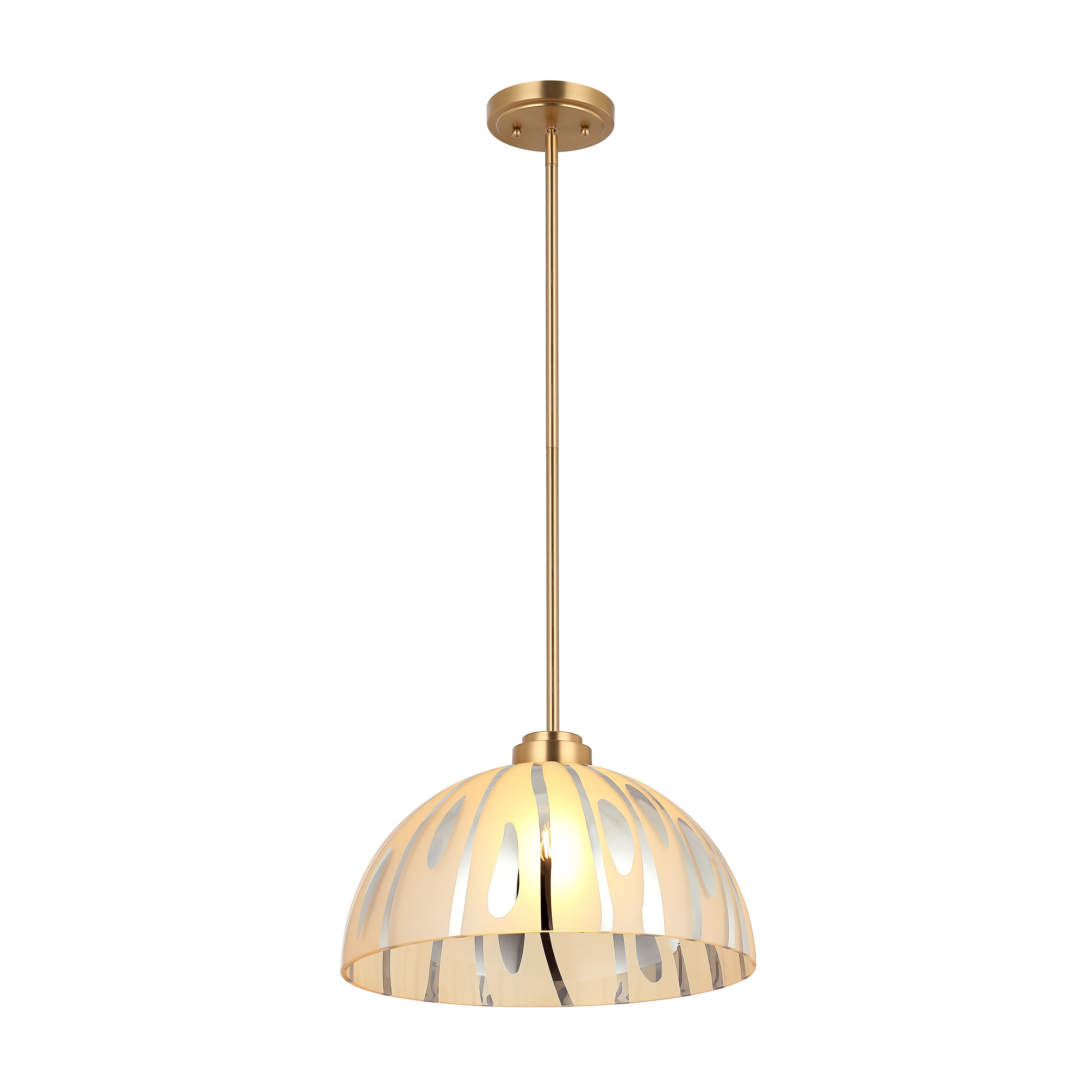 Chroman Empire 1 Light 16 in Dome Pendant - Satin Gold