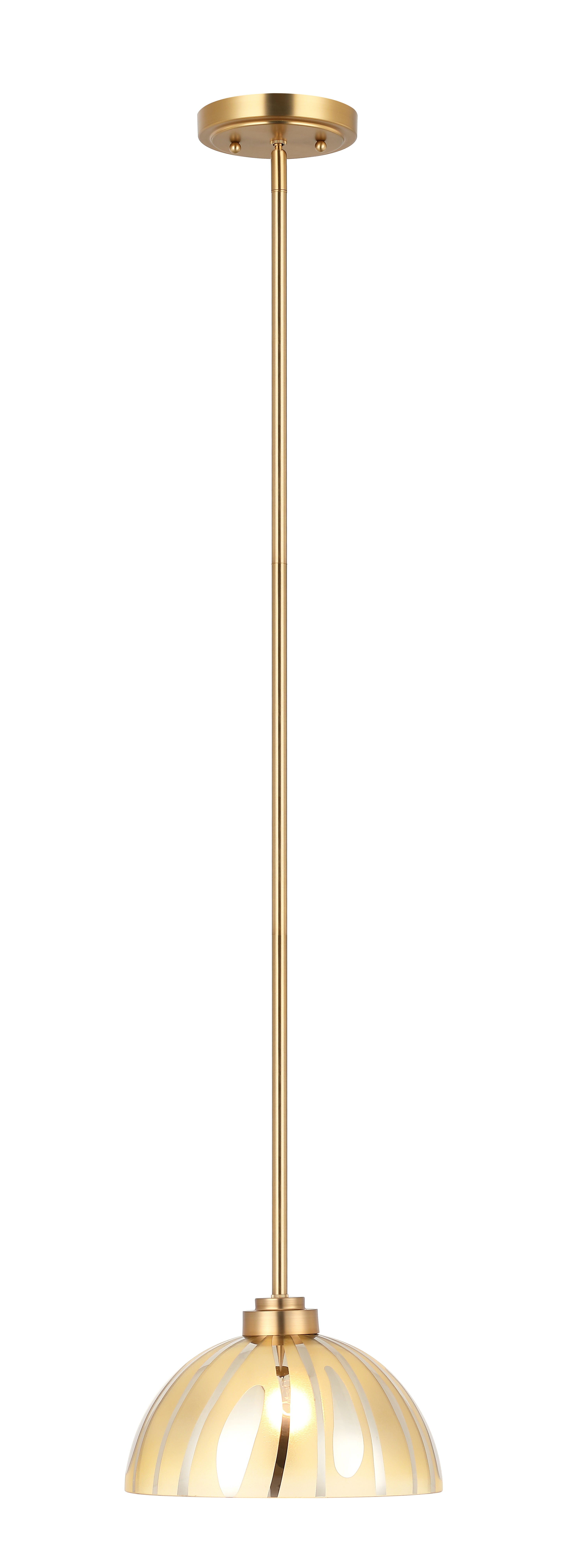 Chroman Empire 1 Light 10 in Dome Pendant - Satin Gold