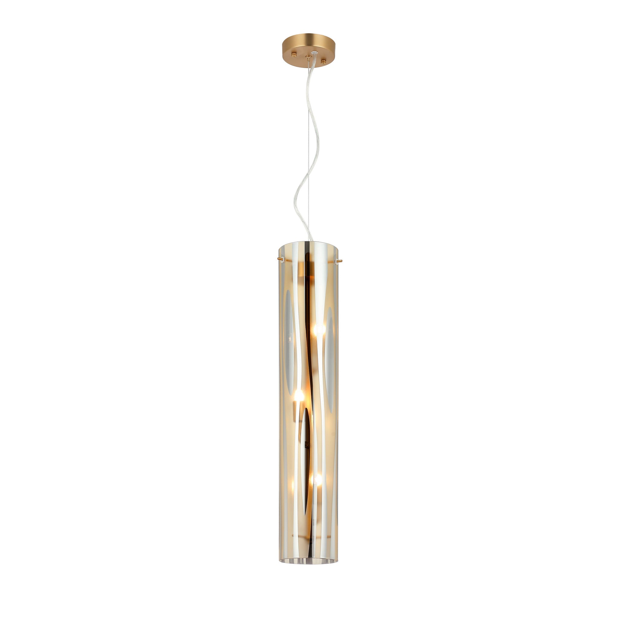 Chroman Empire 3 Light Tall Cylinder Pendant - Gold