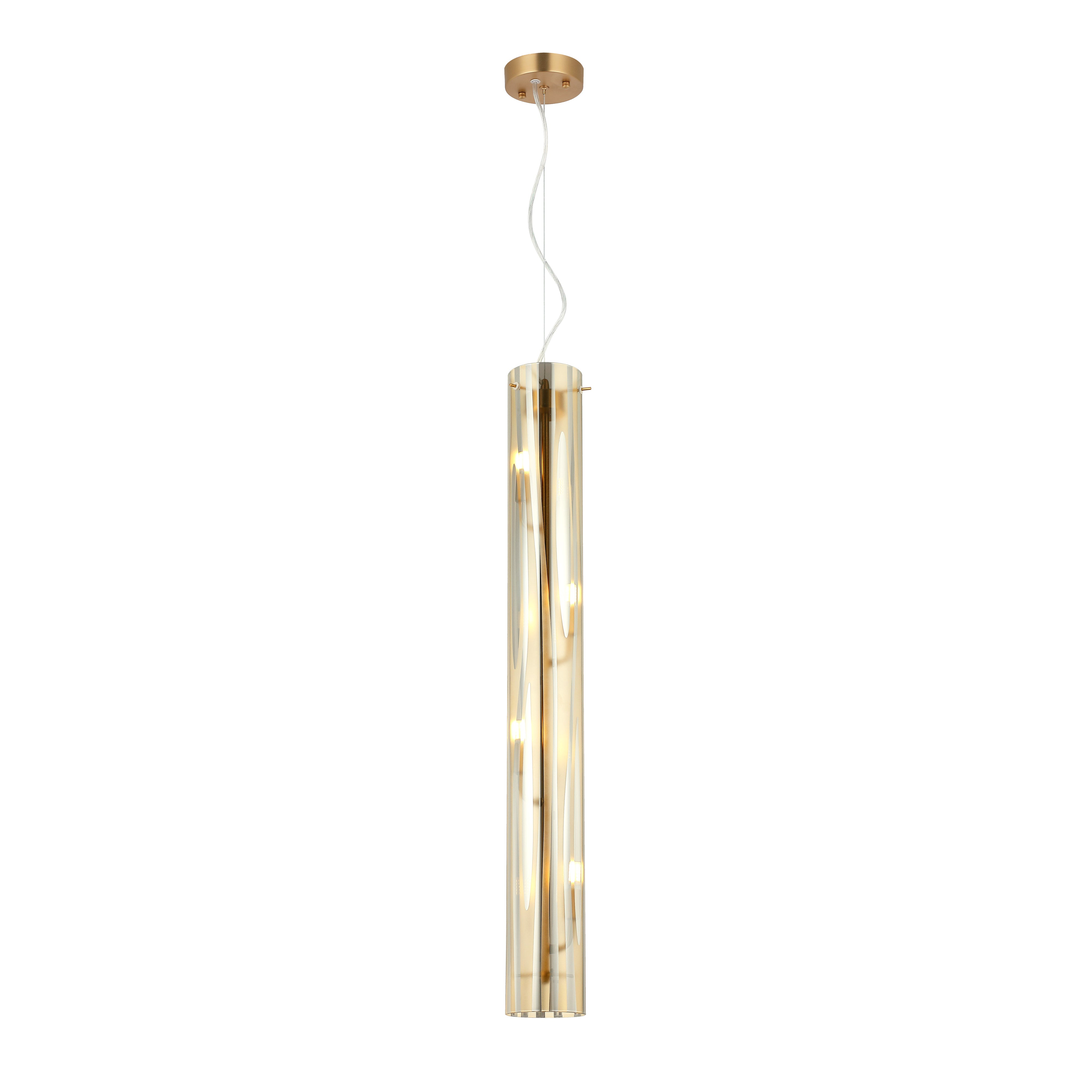 Chroman Empire 4 Light Tall Cylinder Pendant - Satin Gold