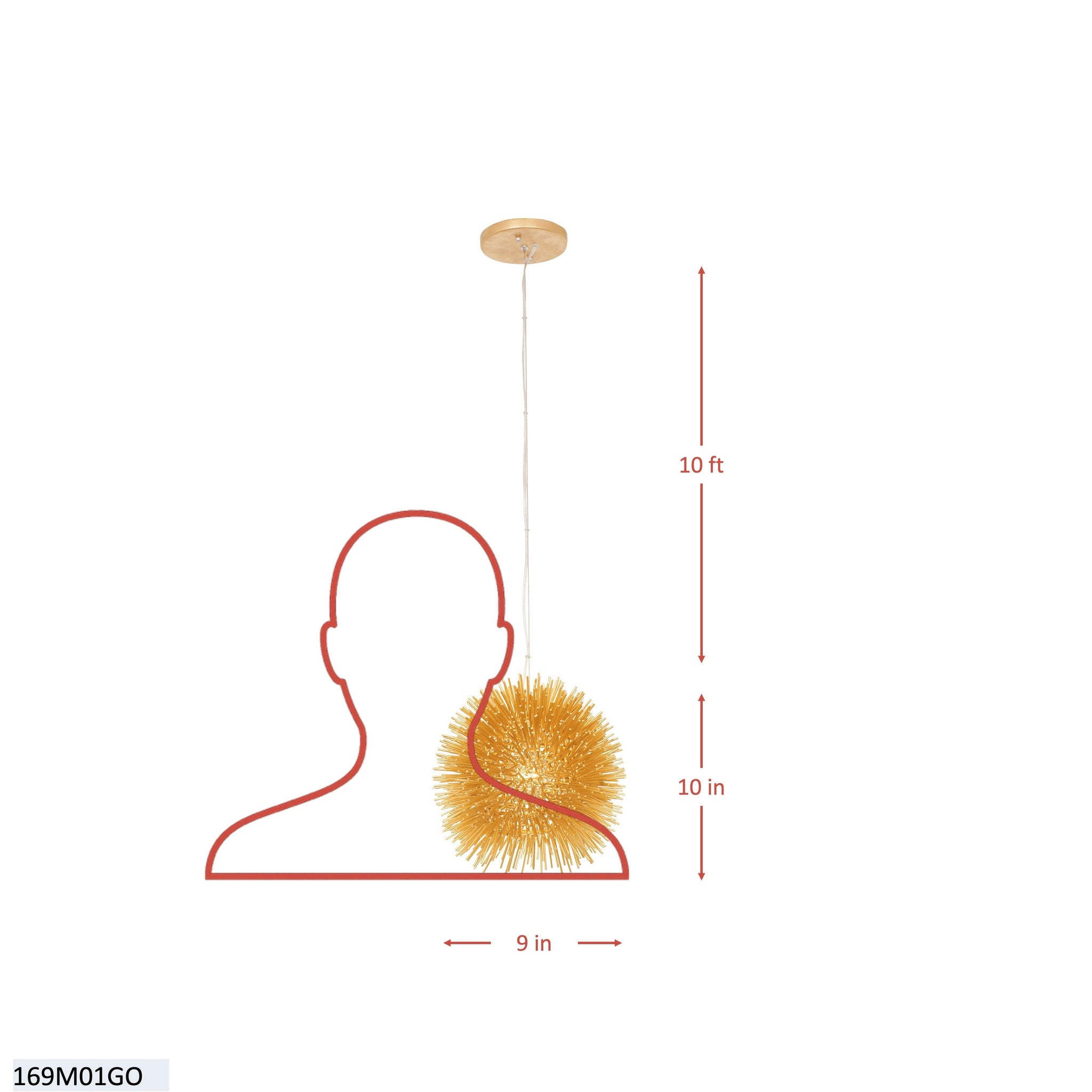 Urchin 1 Light Mini Pendant - Gold