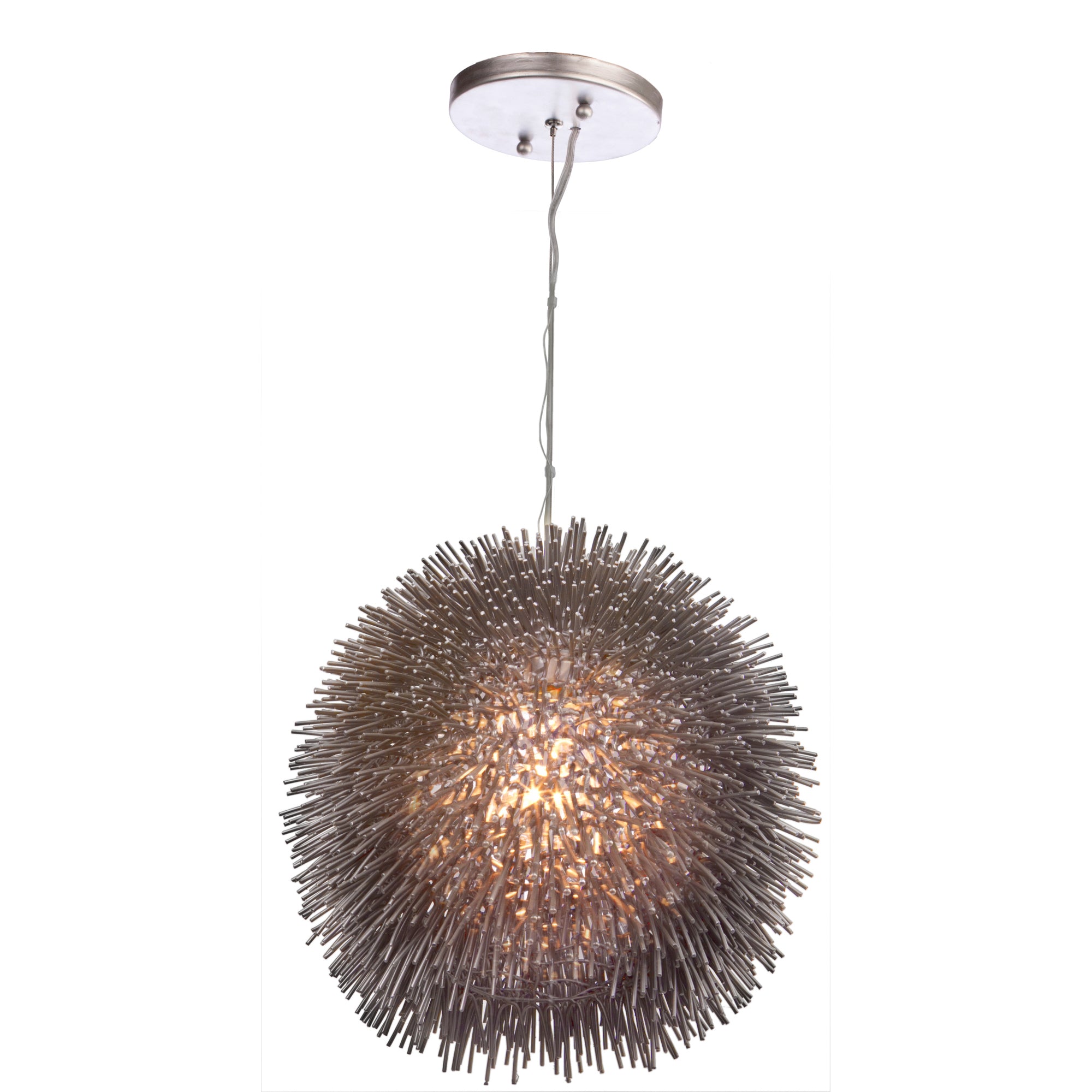 Urchin 1 Light Pendant - Painted Chrome