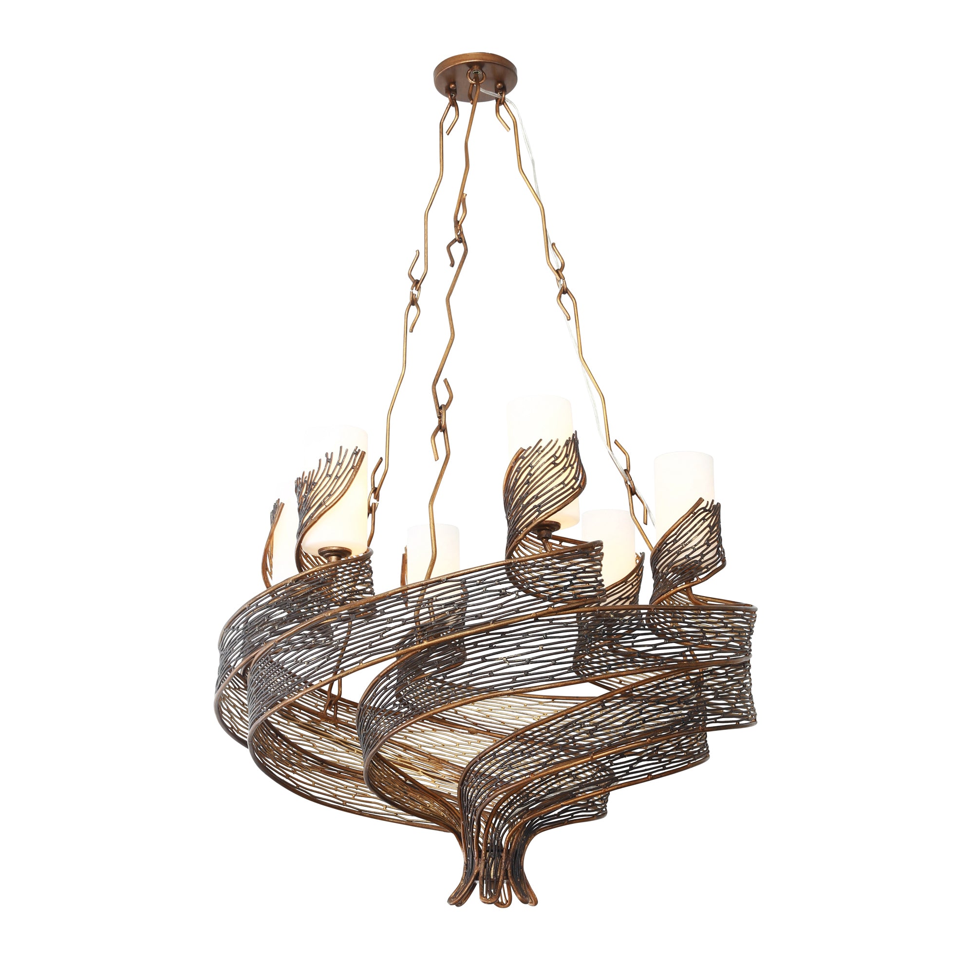 Flow 6 Light Chandelier - Hammered Ore
