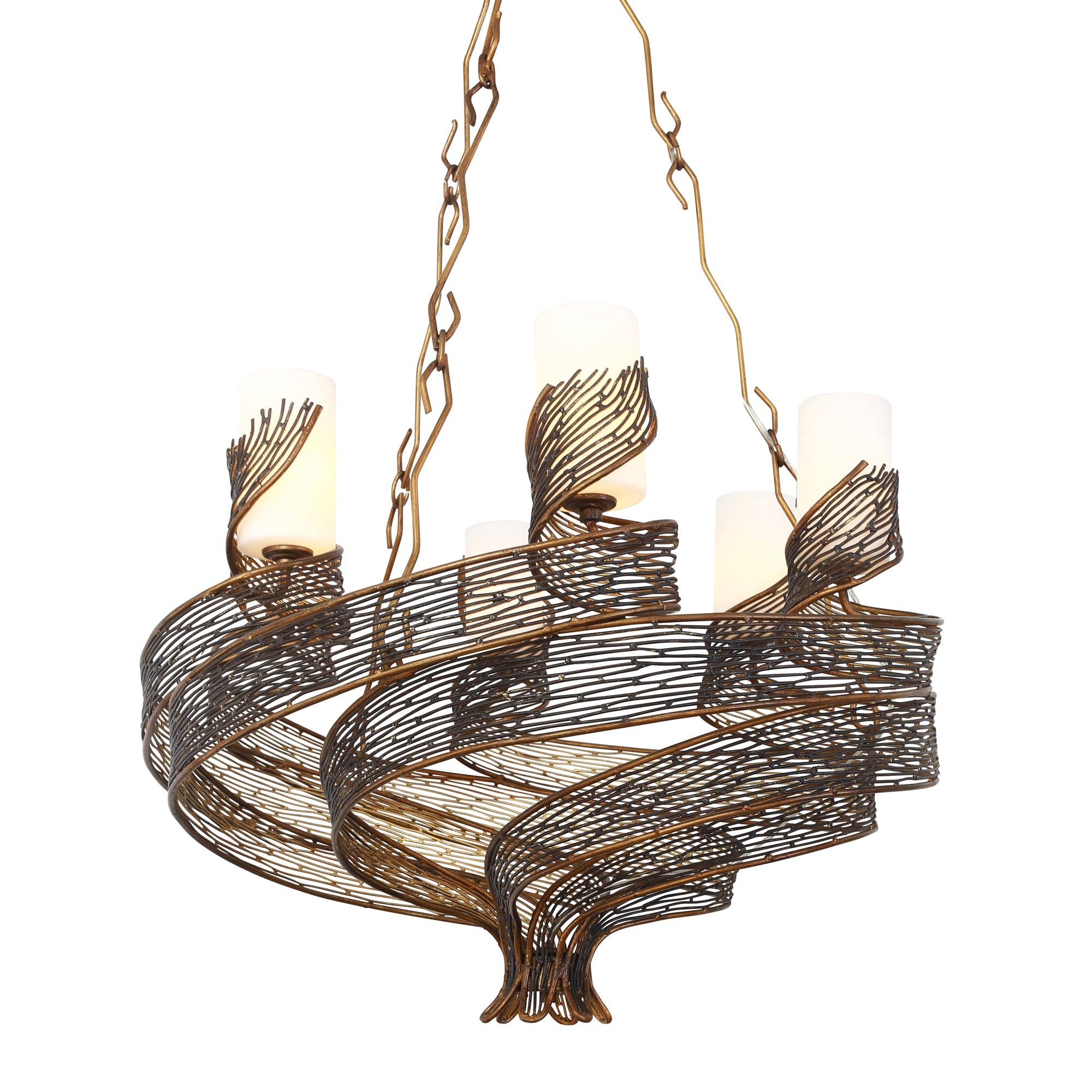 Flow 6 Light Chandelier - Hammered Ore