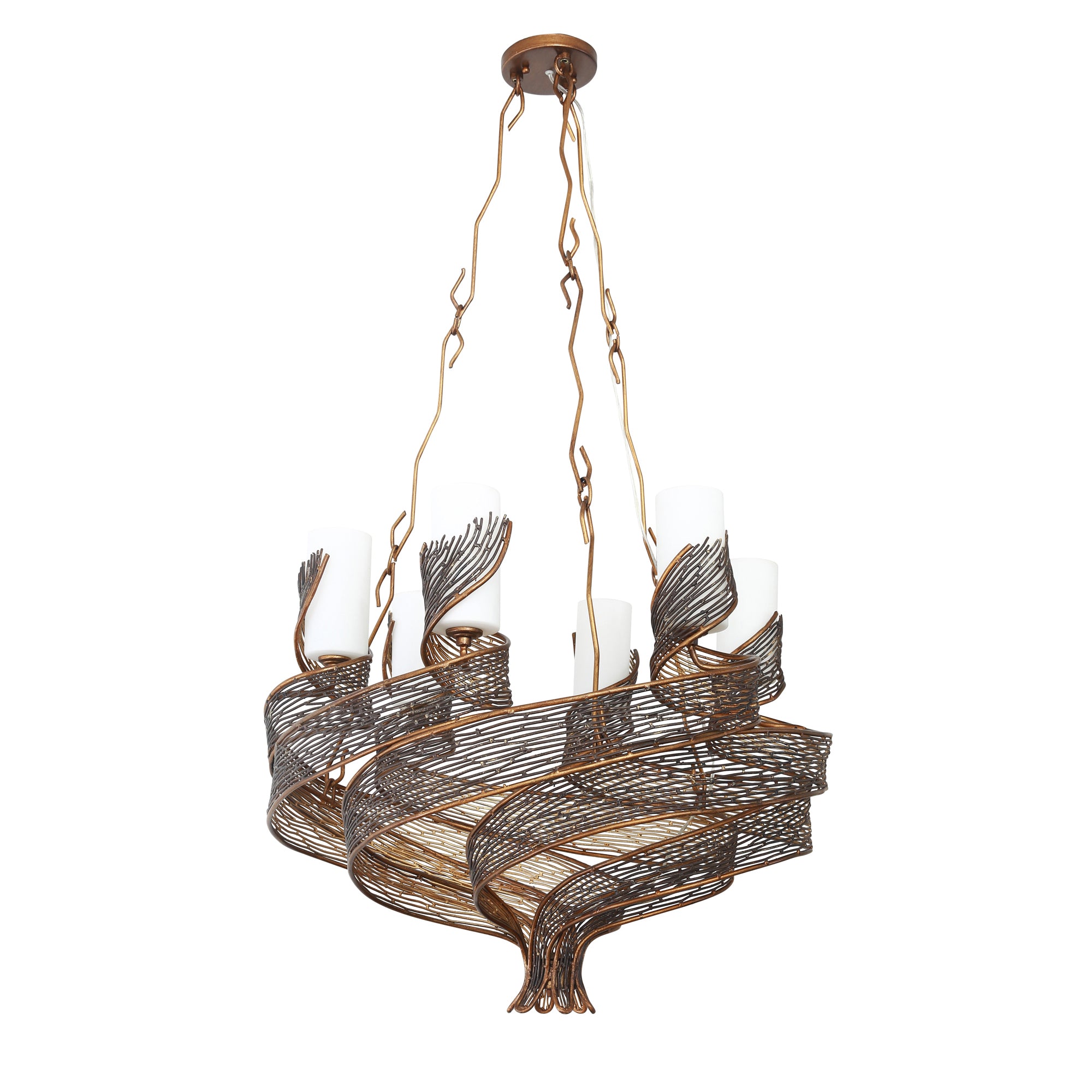 Flow 6 Light Chandelier - Hammered Ore