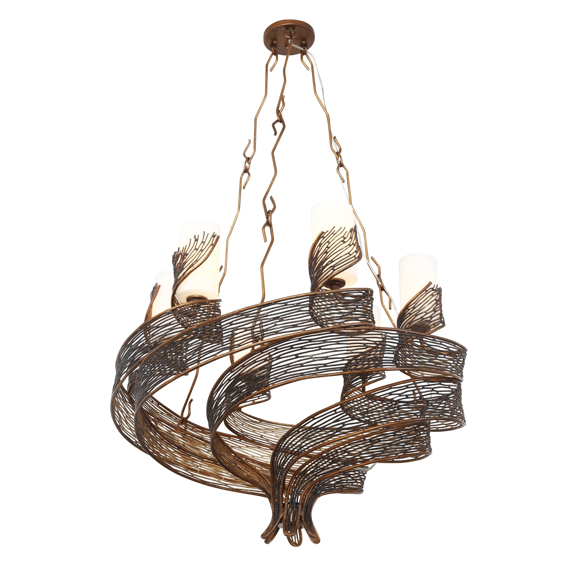 Flow 6 Light Chandelier - Hammered Ore