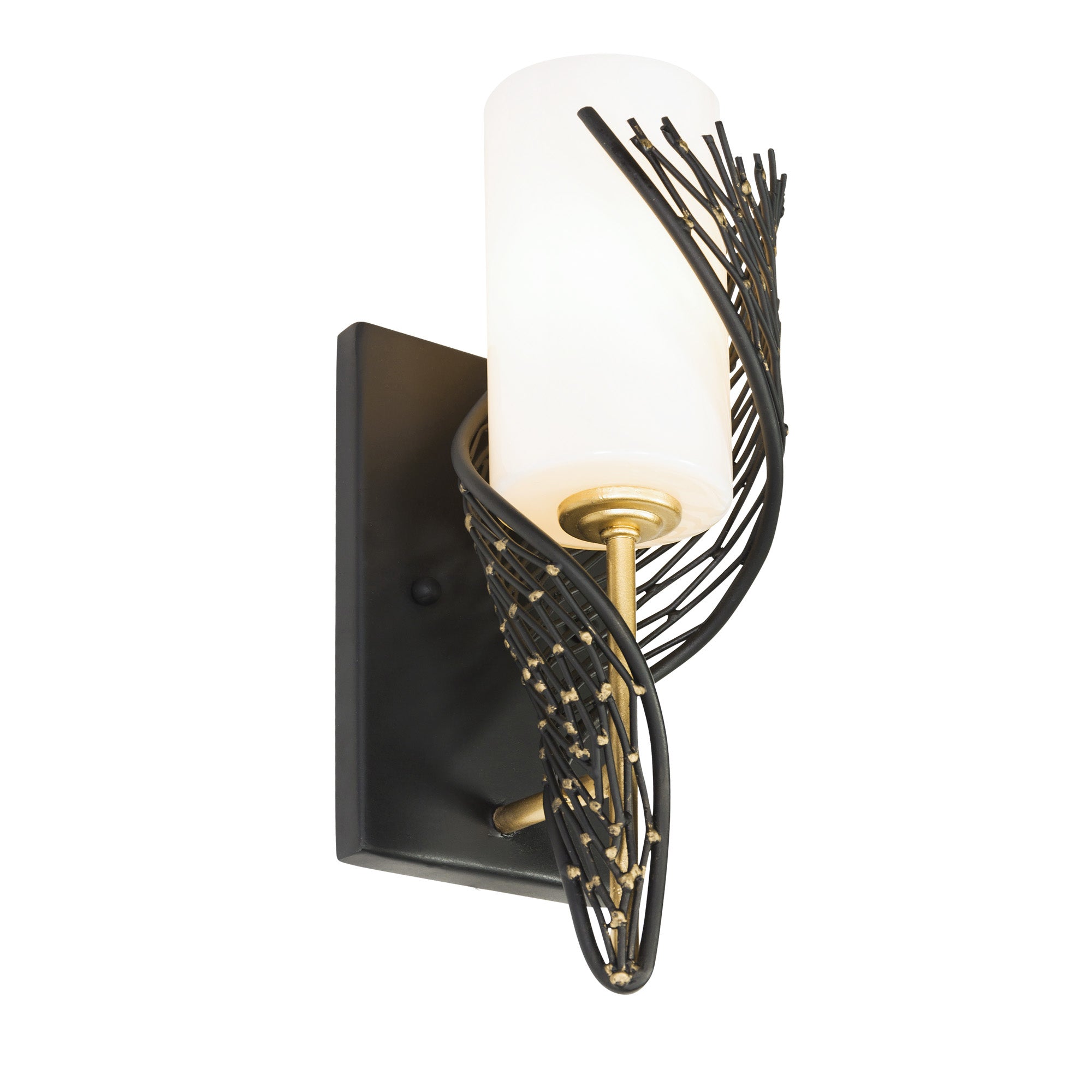 Flow 1 Light Right Sconce - Matte Black/French Gold