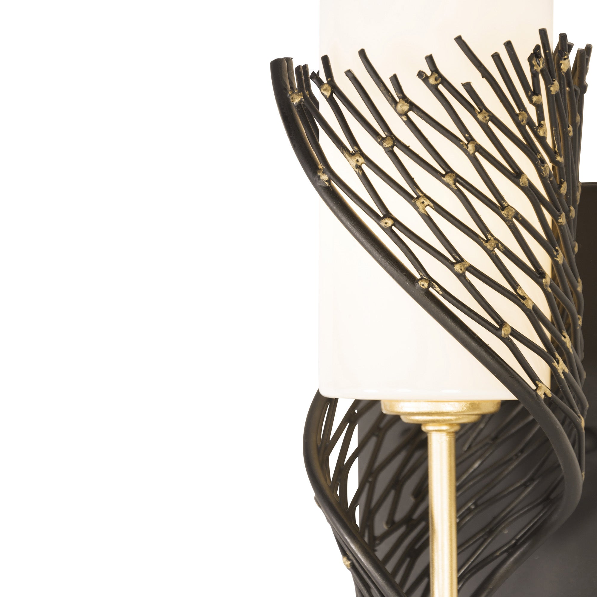 Flow 1 Light Right Sconce - Matte Black/French Gold
