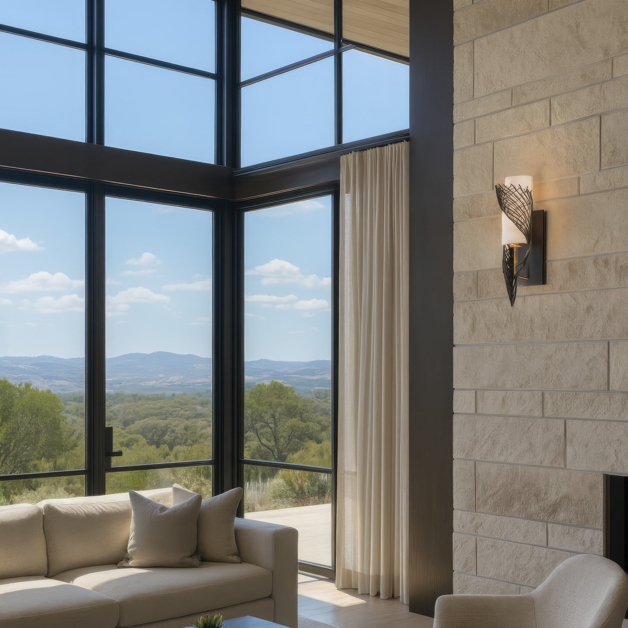 Flow 1 Light Right Sconce - Matte Black/French Gold