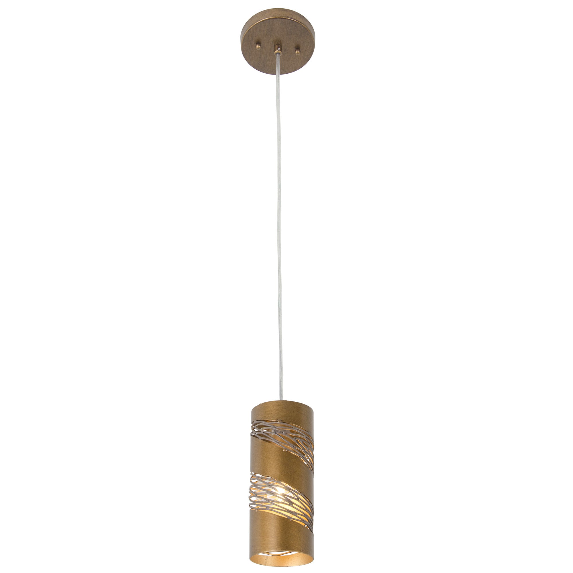 Flow 1 Light Cylinder Mini Pendant - Hammered Ore