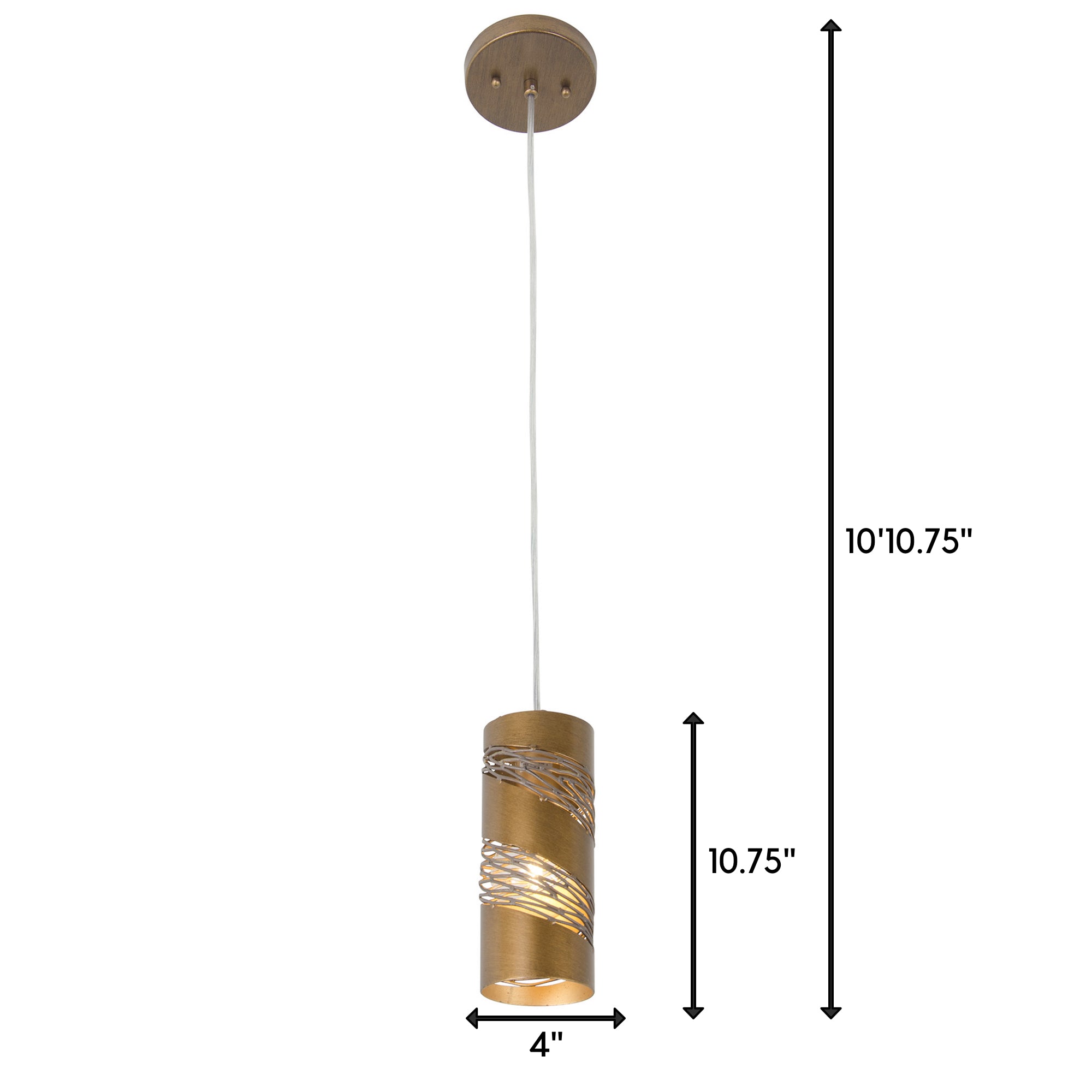 Flow 1 Light Cylinder Mini Pendant - Hammered Ore