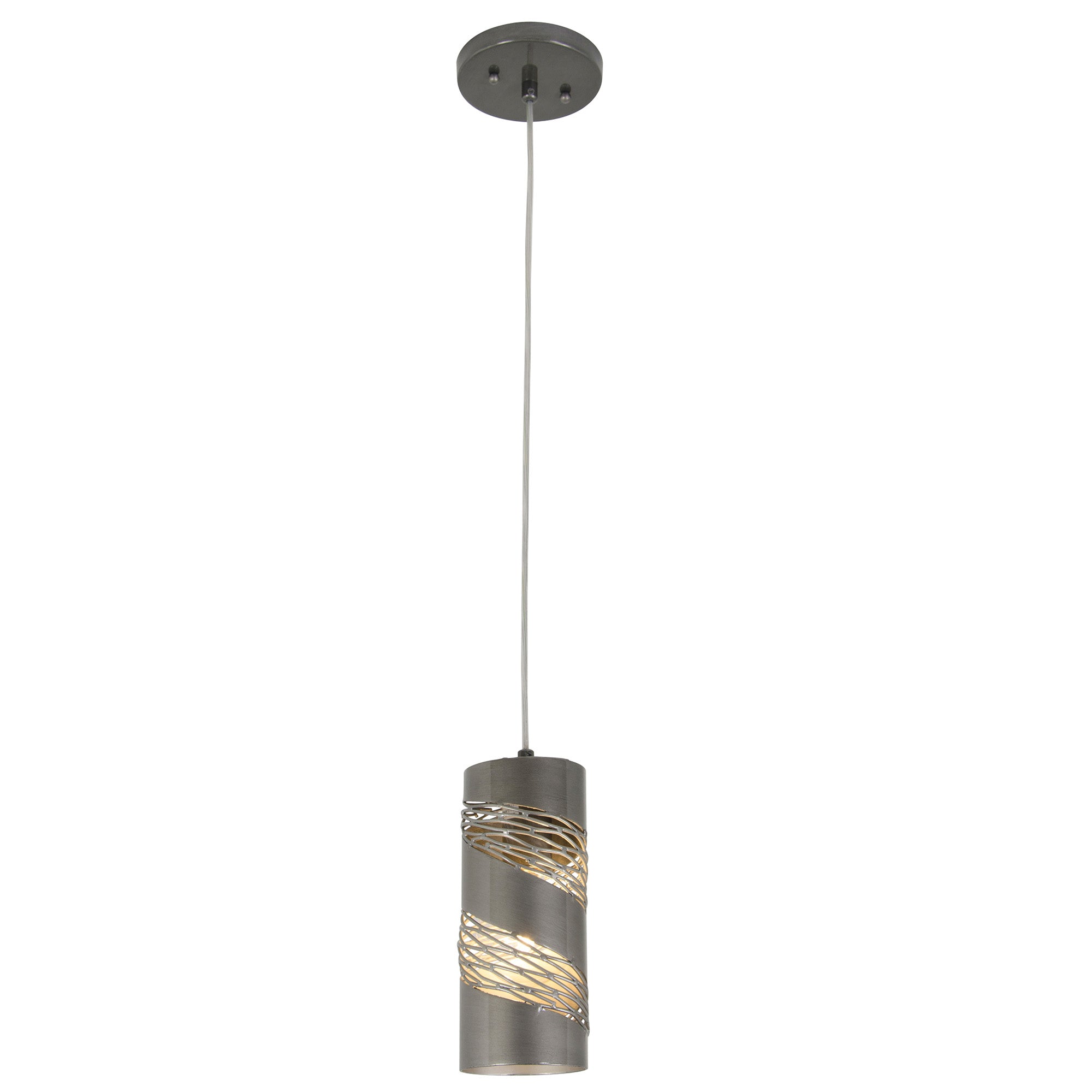 Flow 1 Light Cylinder Mini Pendant - Steel