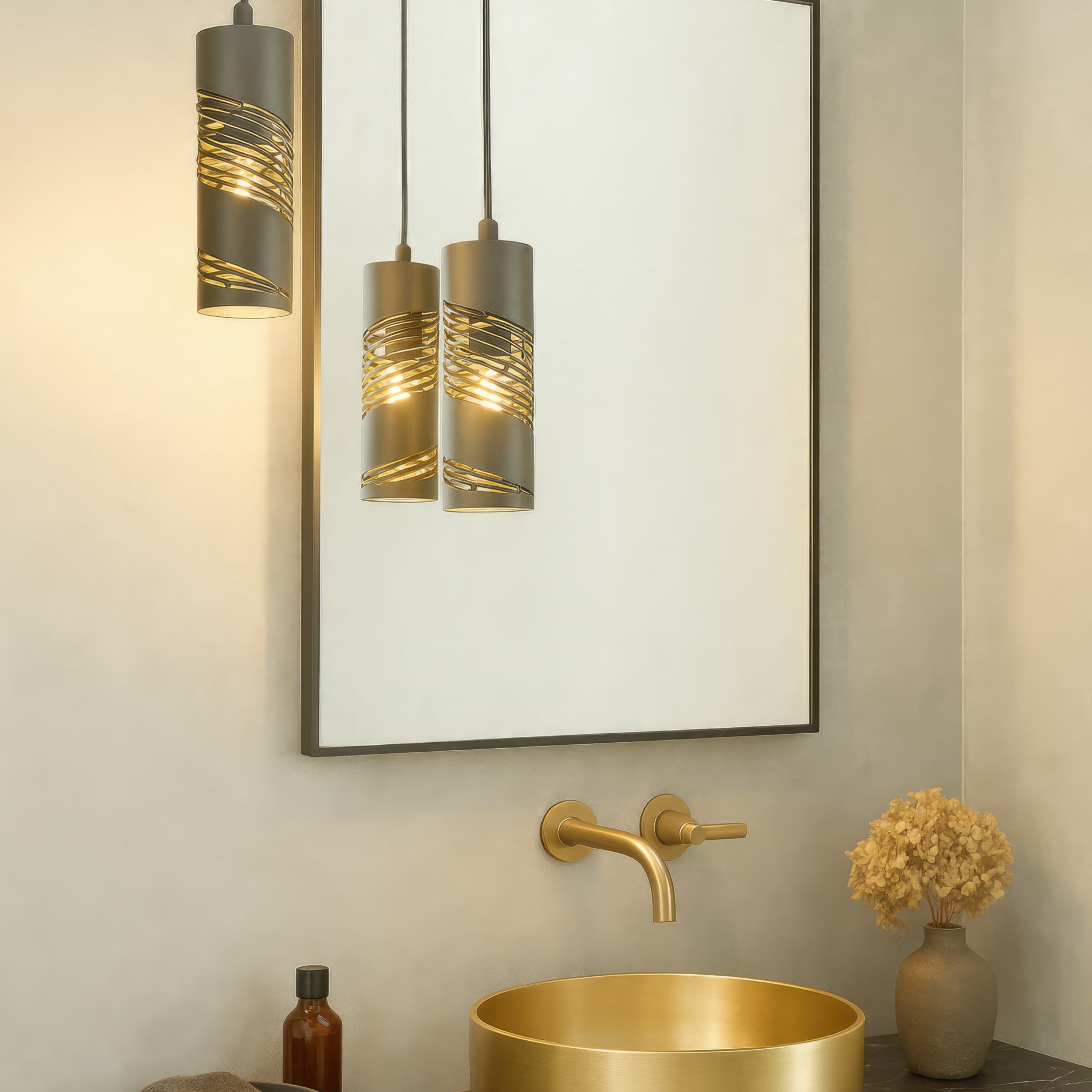 Flow 1 Light Cylinder Mini Pendant - Steel
