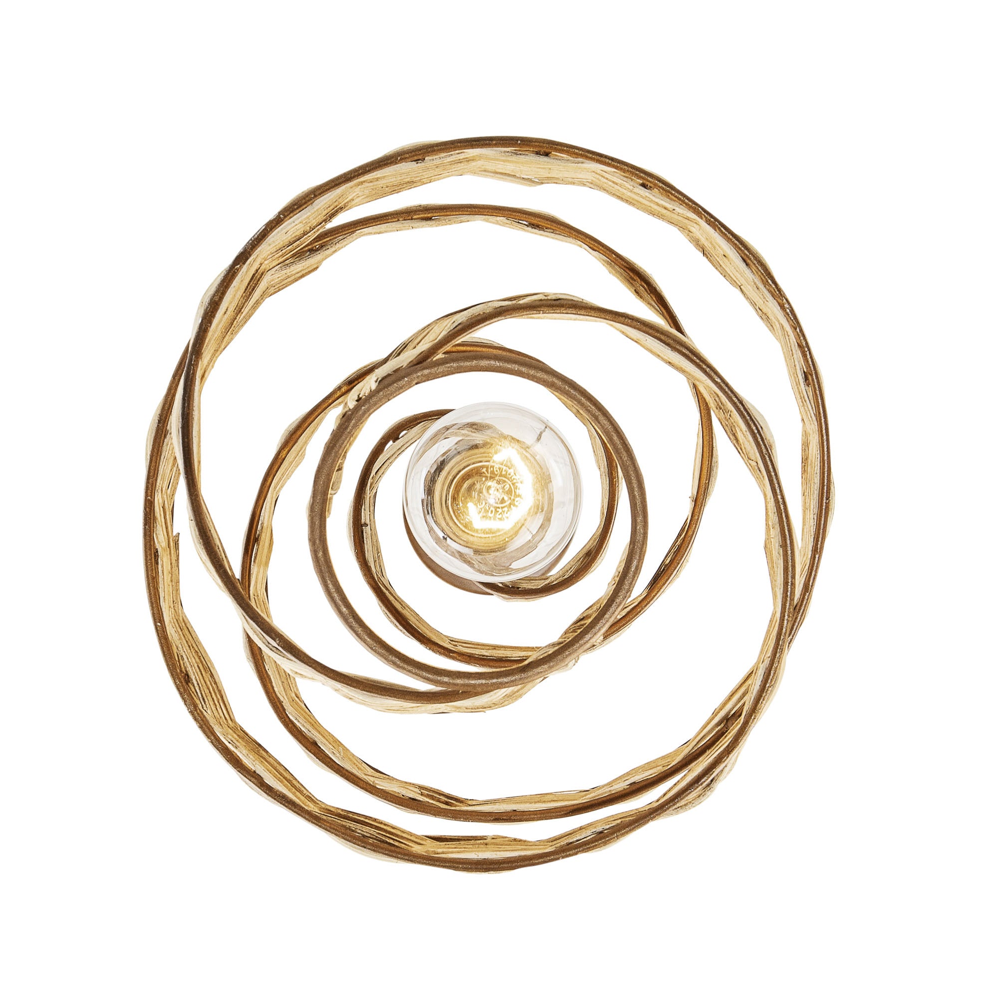 Flow 1 Light Twist Pendant - Baguette/Natural Rattan