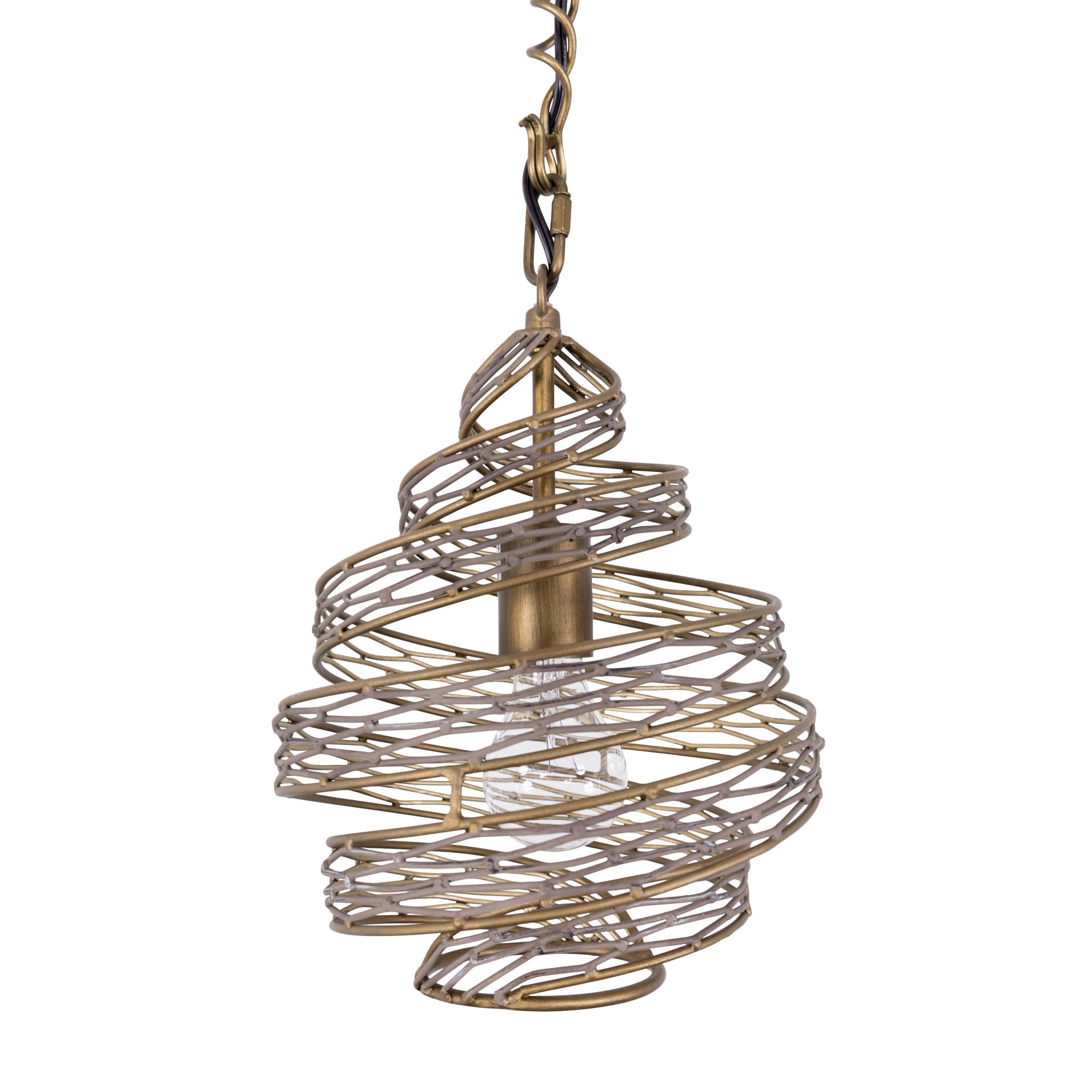 Flow 1 Light Twist Mini Pendant - Hammered Ore