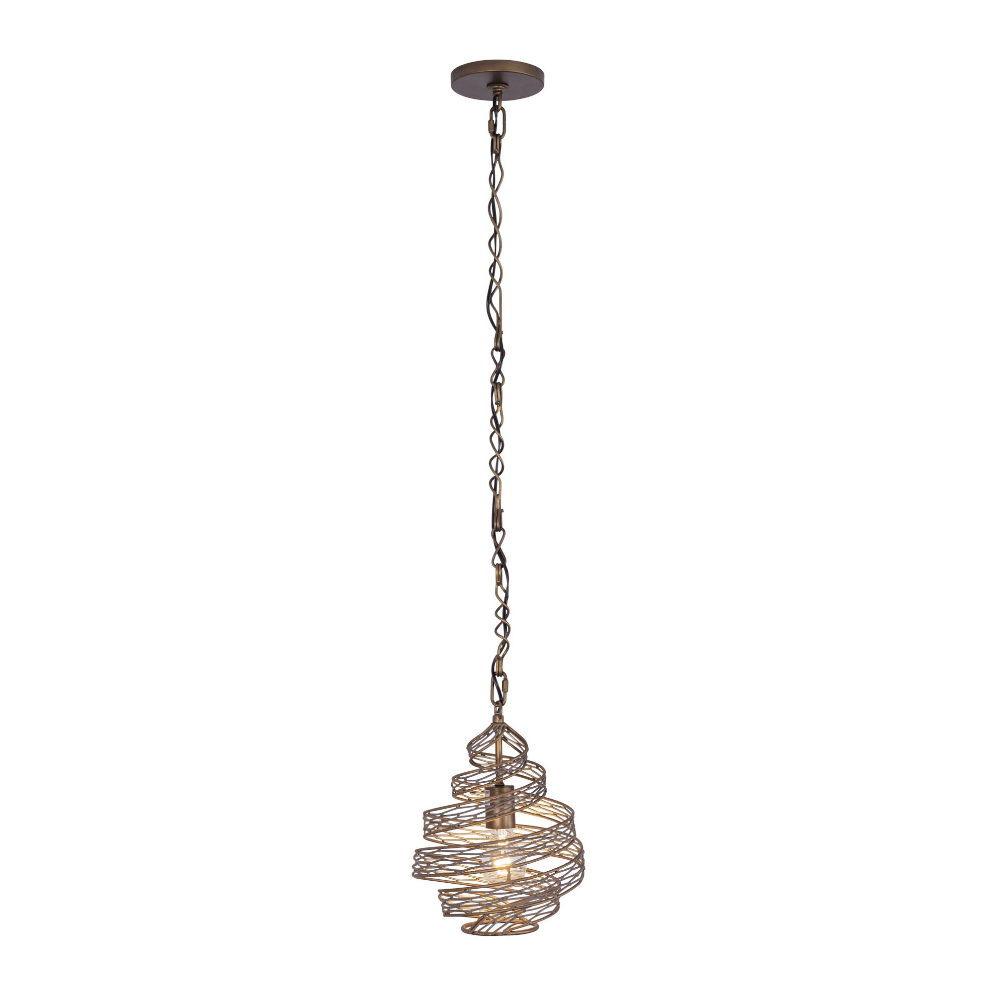Flow 1 Light Twist Mini Pendant - Hammered Ore