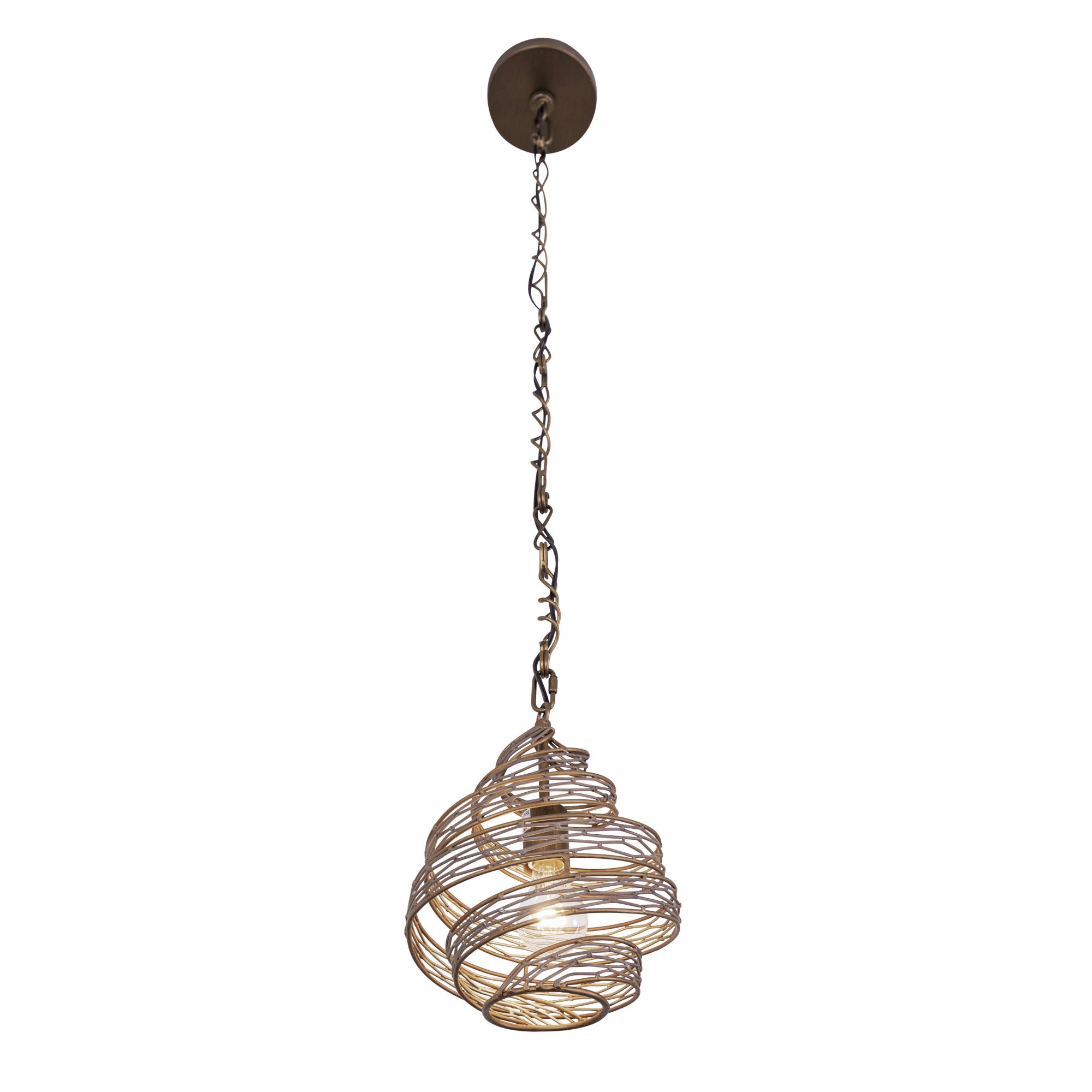 Flow 1 Light Twist Mini Pendant - Hammered Ore
