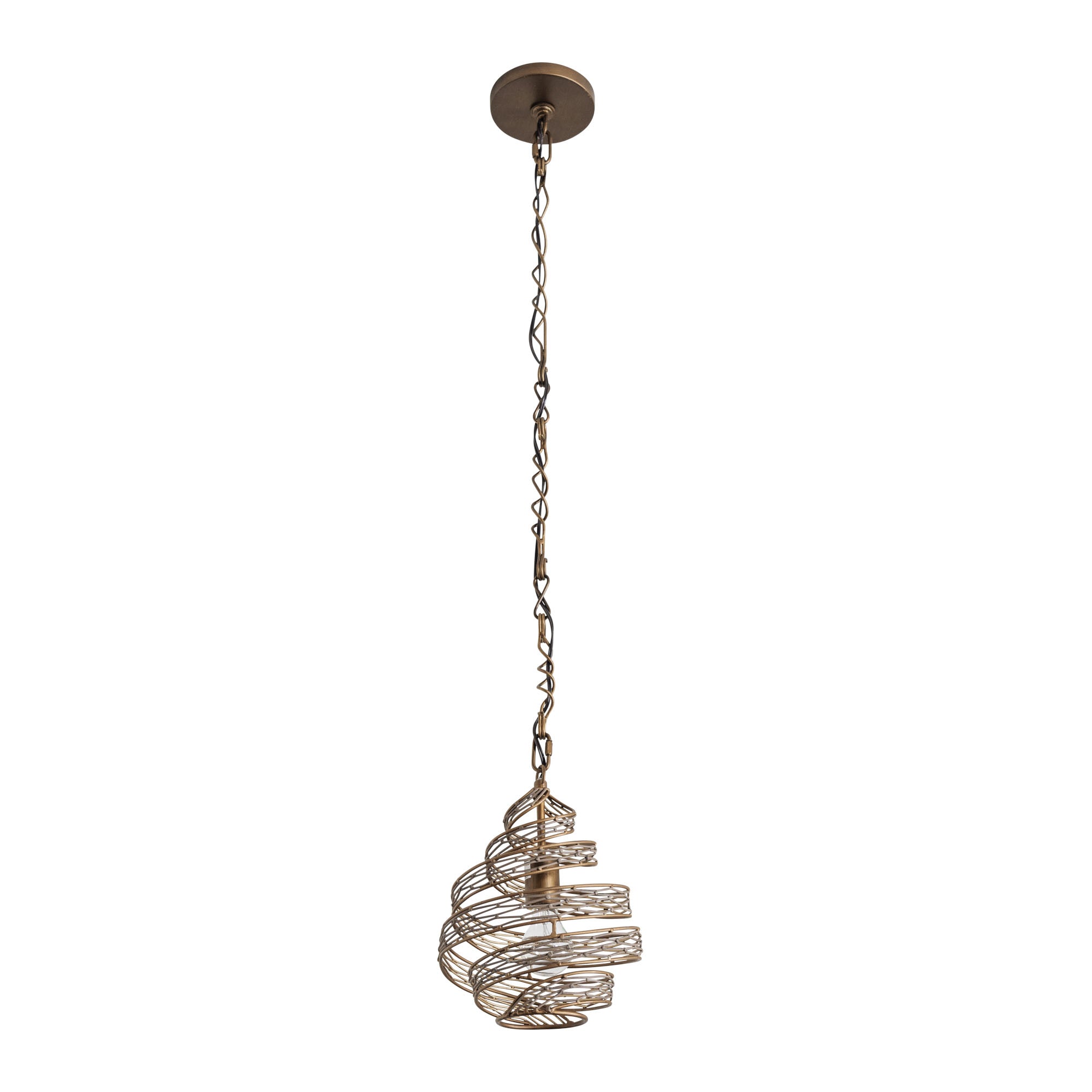 Flow 1 Light Twist Mini Pendant - Hammered Ore