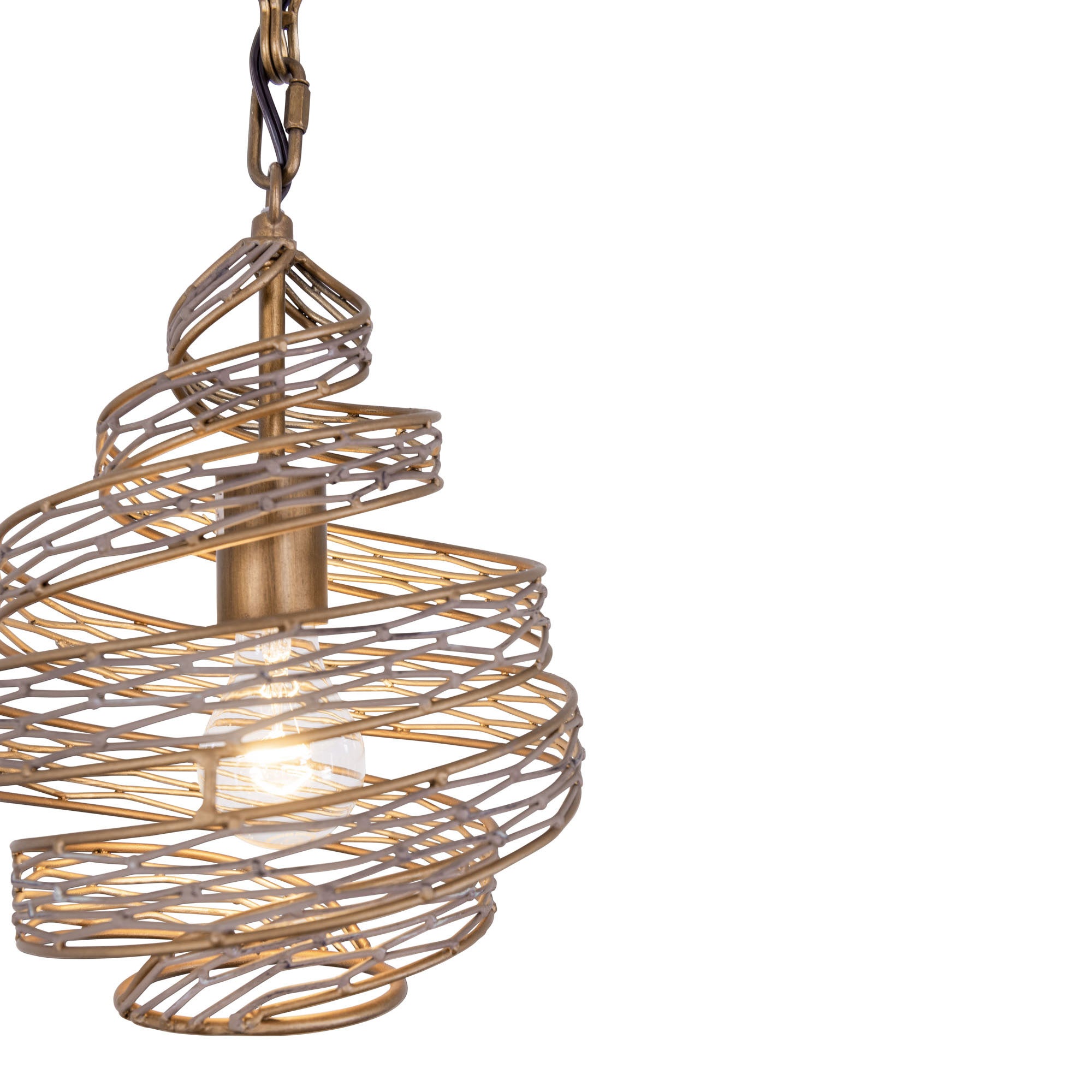 Flow 1 Light Twist Mini Pendant - Hammered Ore