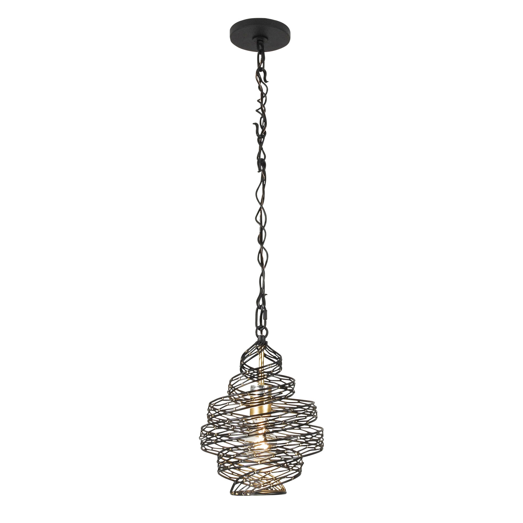 Flow 1 Light Twist Mini Pendant - Matte Black/French Gold