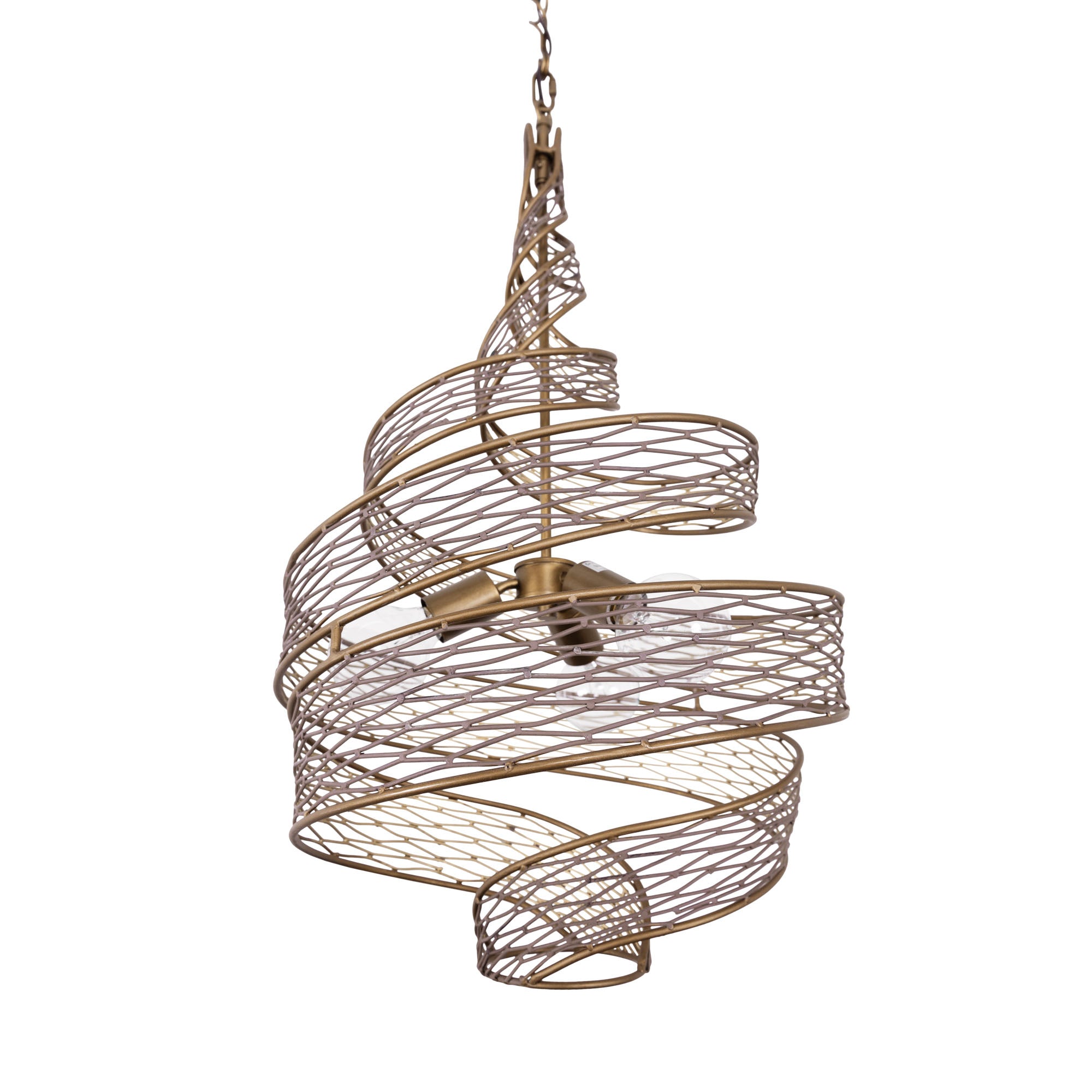 Flow 3 Light Twist Pendant - Hammered Ore