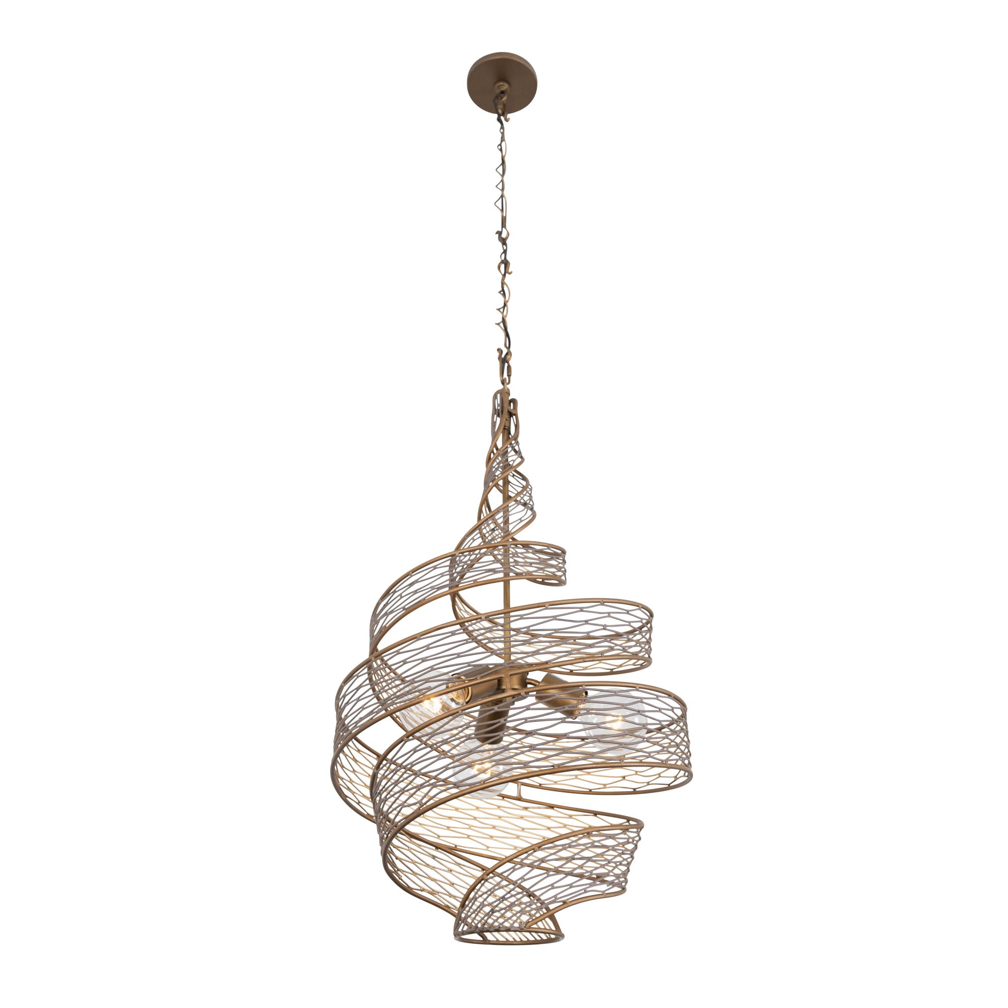 Flow 3 Light Twist Pendant - Hammered Ore