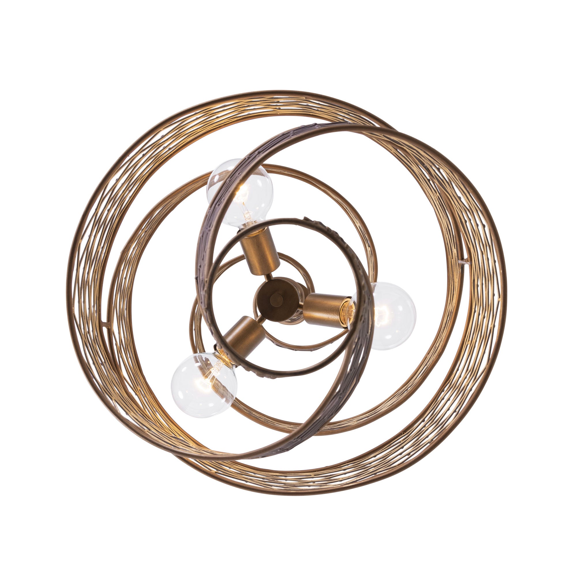Flow 3 Light Twist Pendant - Hammered Ore