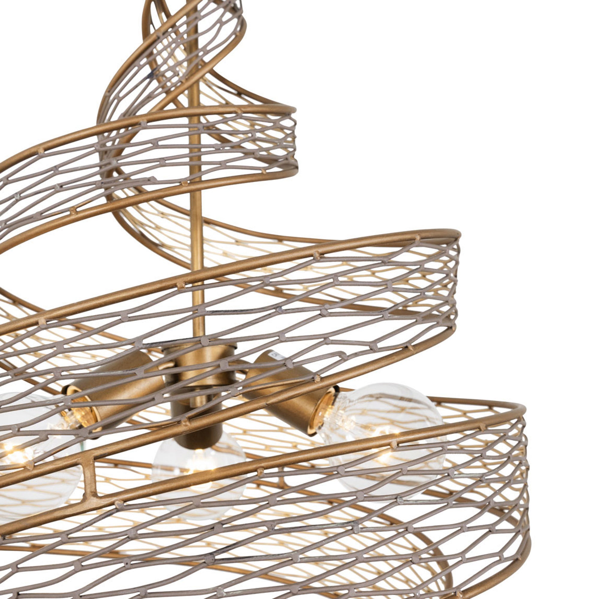 Flow 3 Light Twist Pendant - Hammered Ore