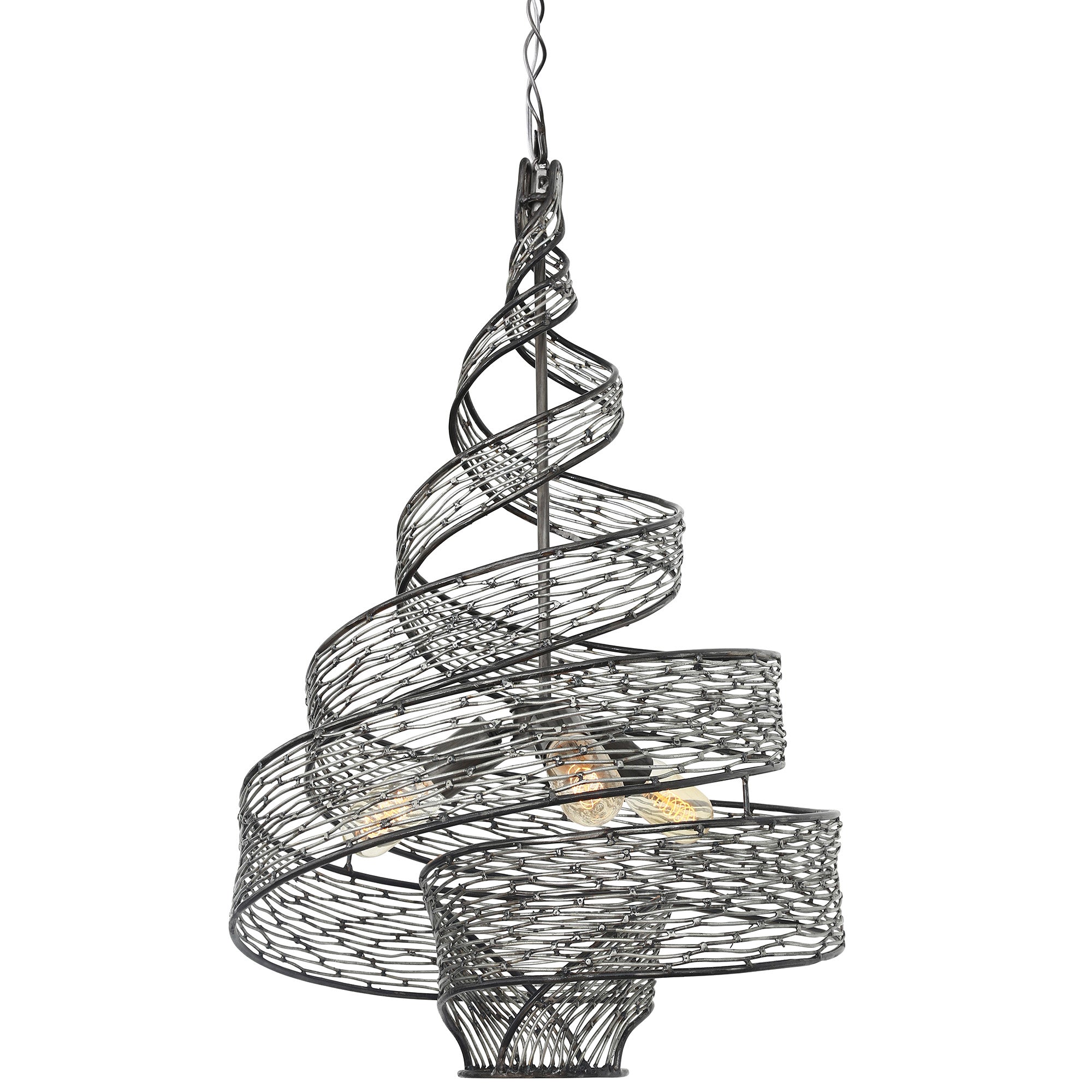 Flow 3 Light Twist Pendant - Steel