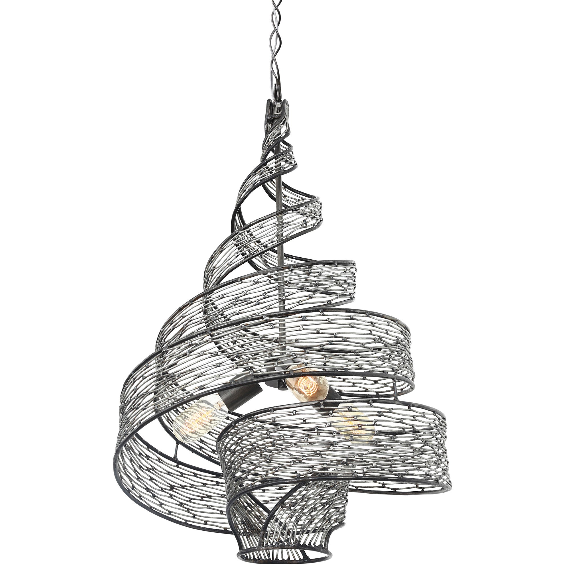 Flow 3 Light Twist Pendant - Steel