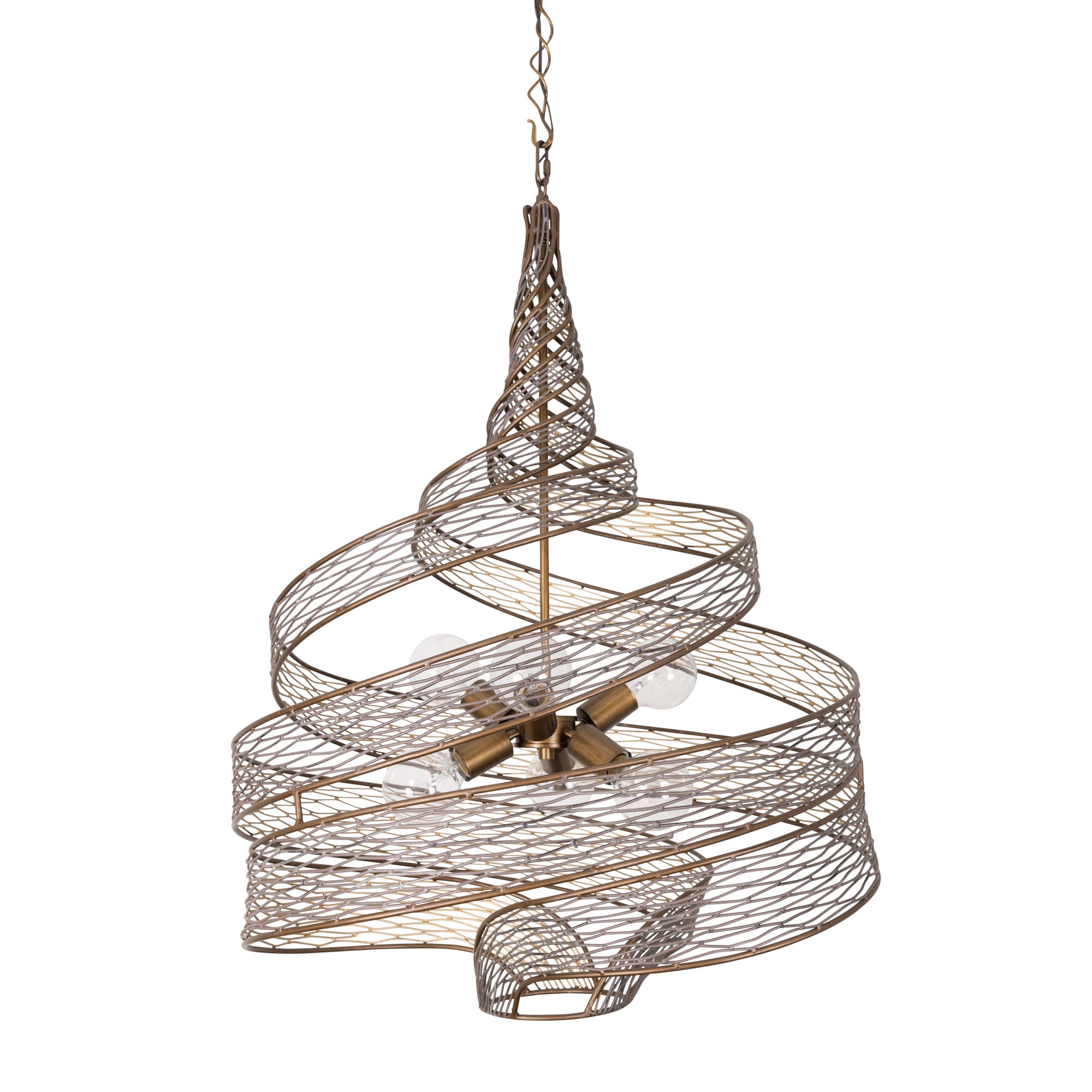 Flow 6 Light Twist Pendant - Hammered Ore