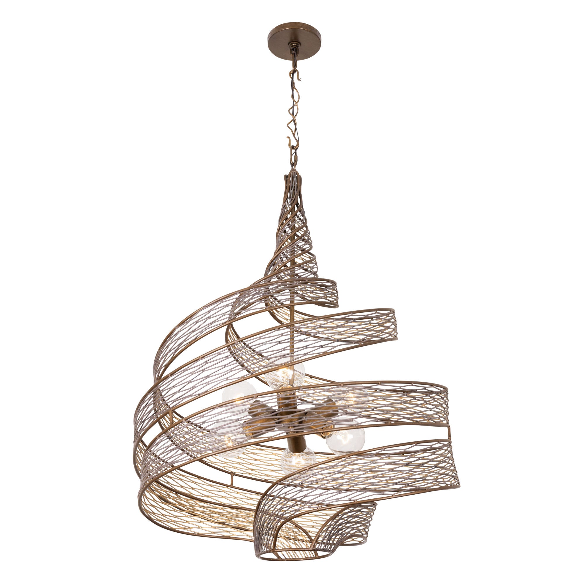 Flow 6 Light Twist Pendant - Hammered Ore