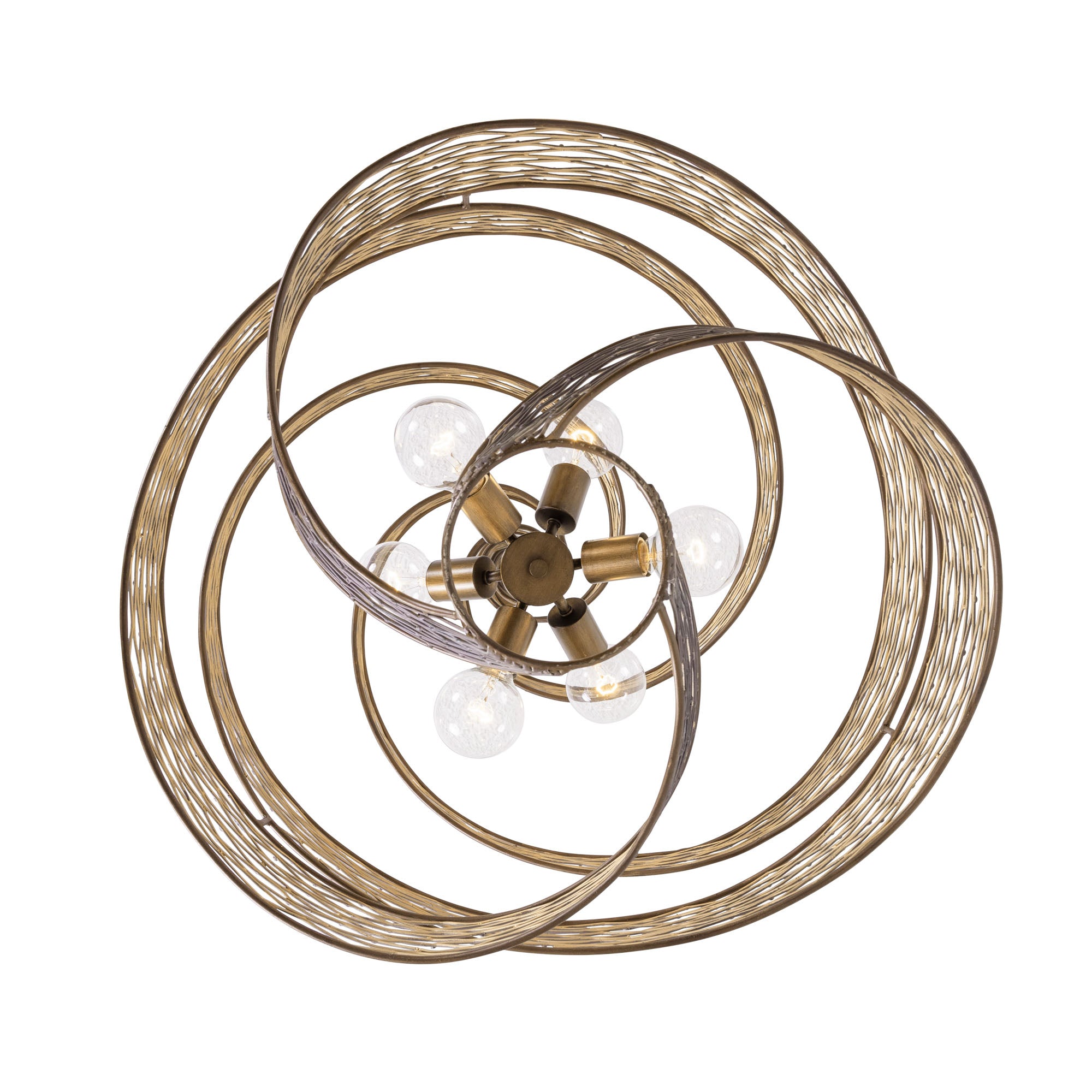 Flow 6 Light Twist Pendant - Hammered Ore