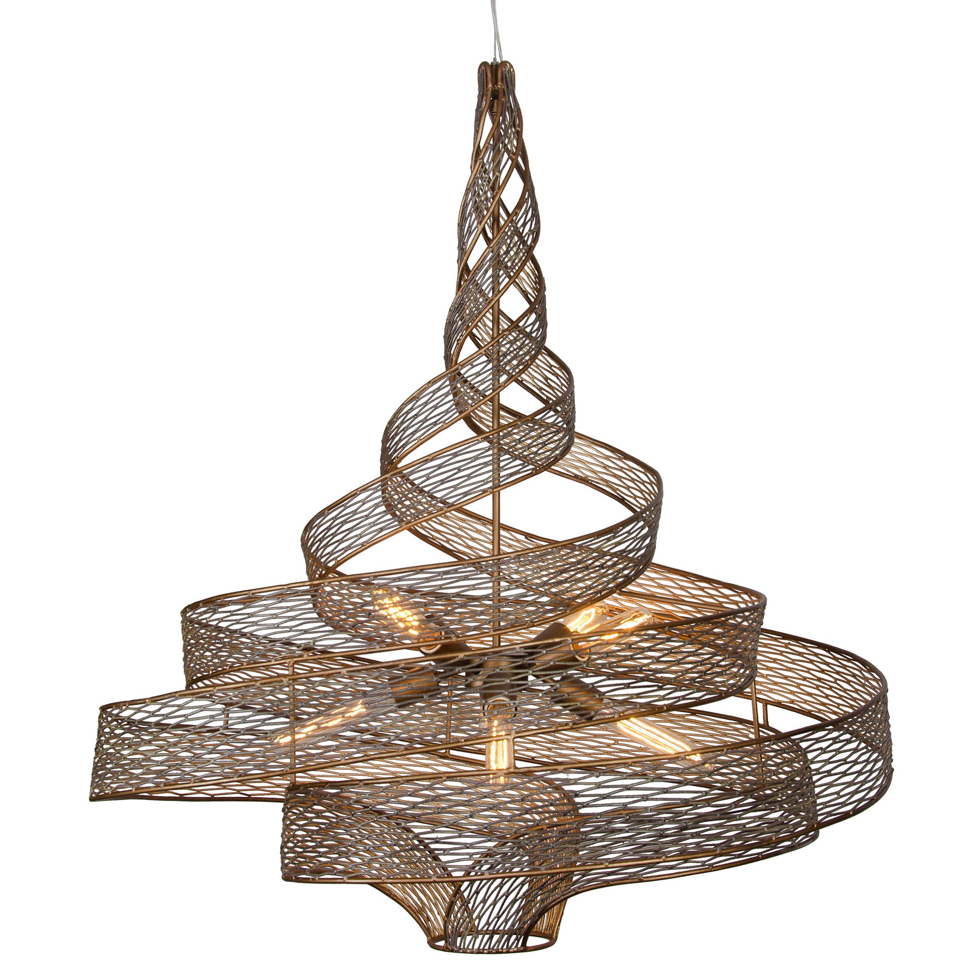 Flow 6 Light Large Twist Pendant - Hammered Ore