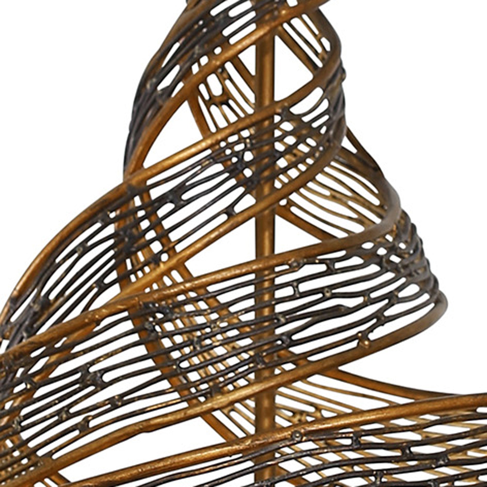 Flow 6 Light Large Twist Pendant - Hammered Ore