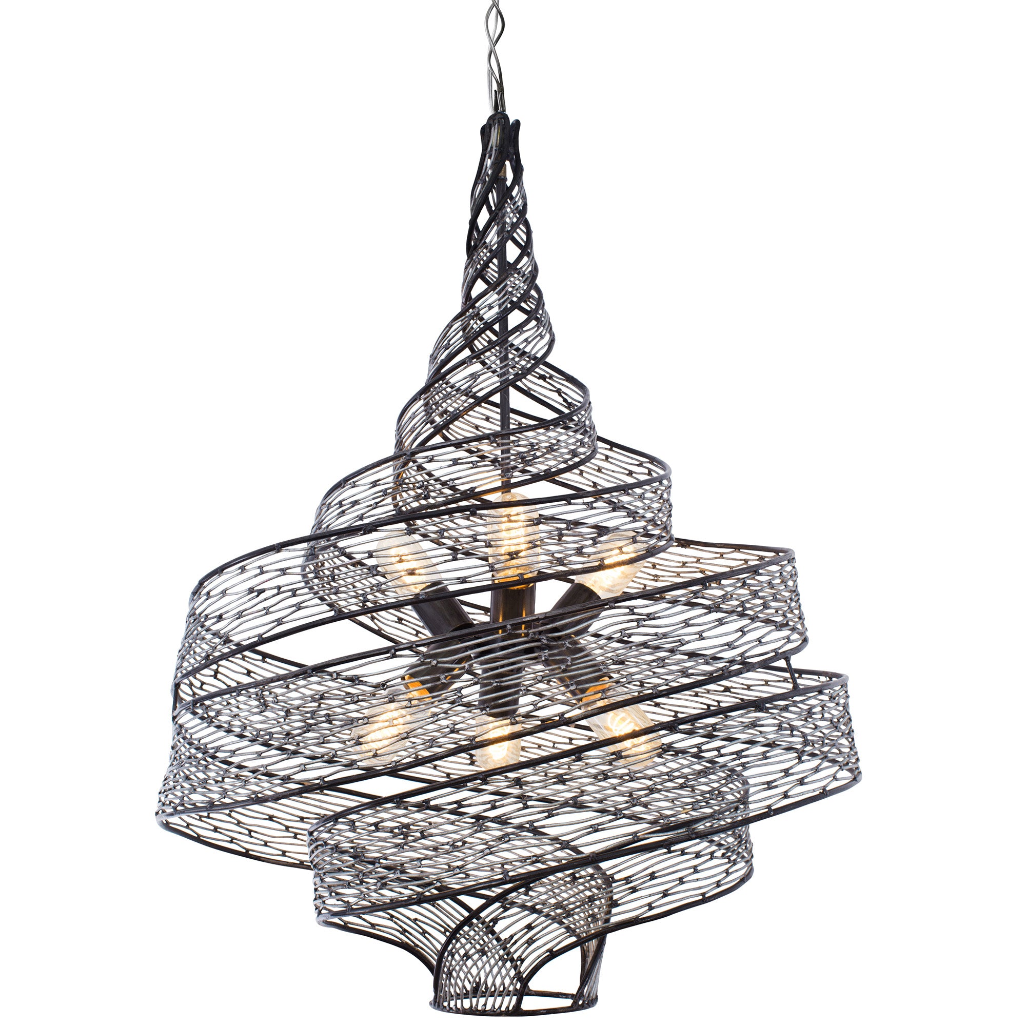 Flow 6 Light Twist Pendant - Steel