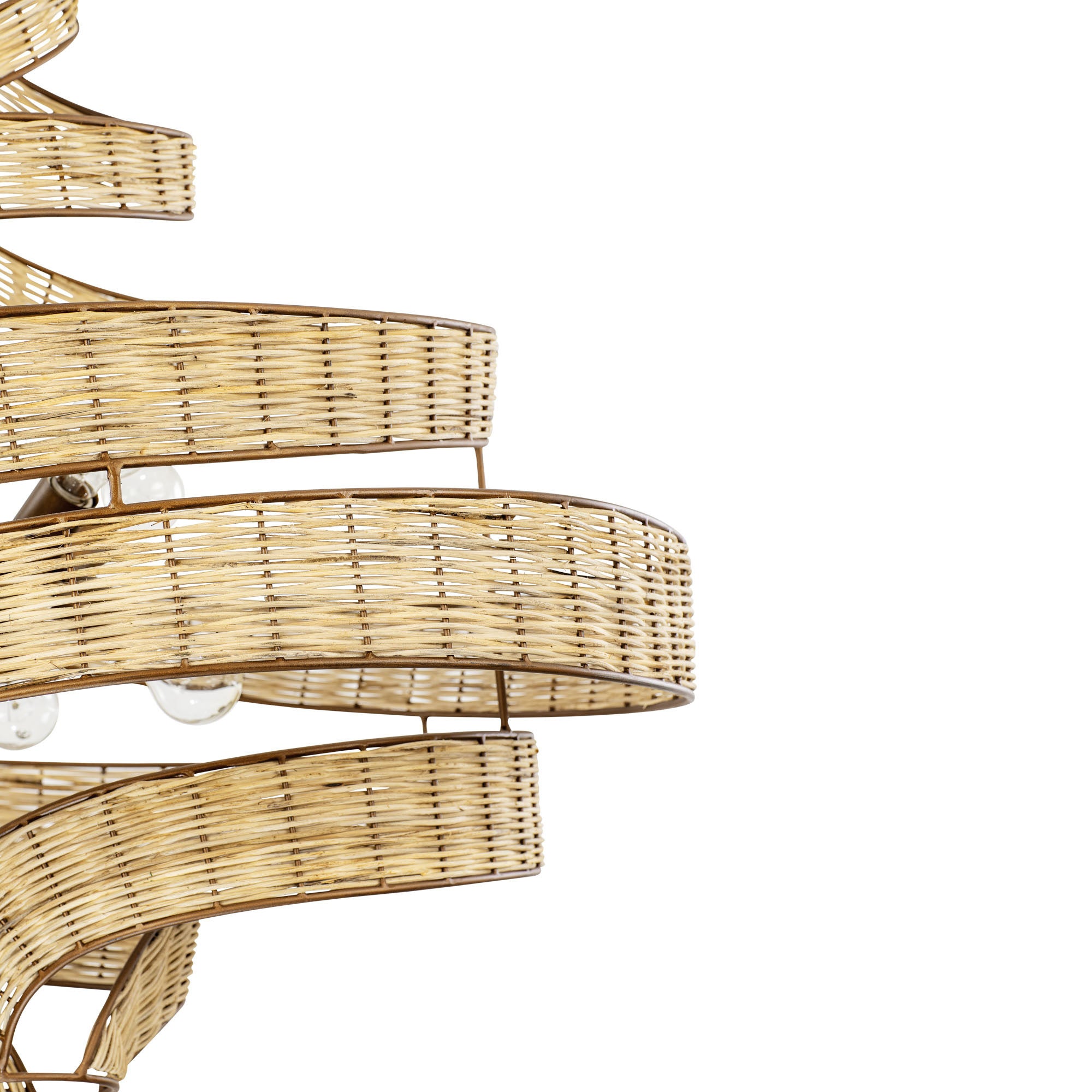 Flow 8 Light Twist Pendant - Baguette/Natural Rattan