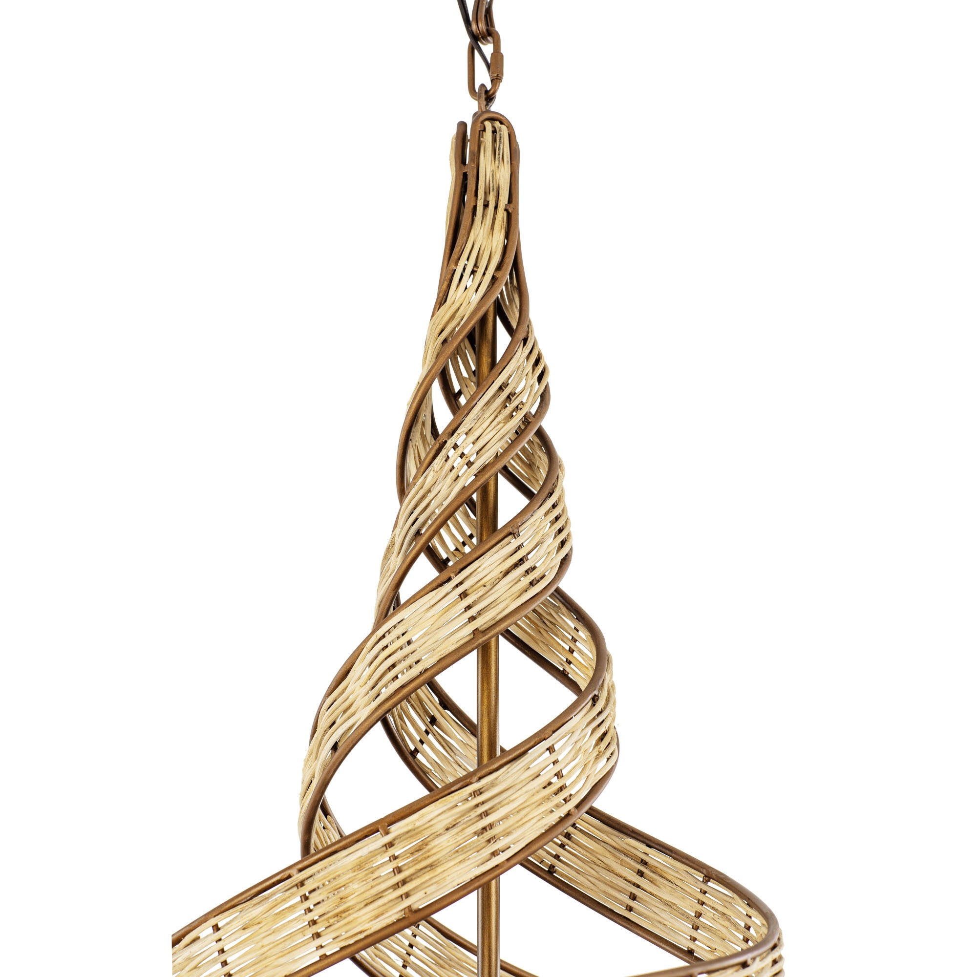 Flow 8 Light Twist Pendant - Baguette/Natural Rattan