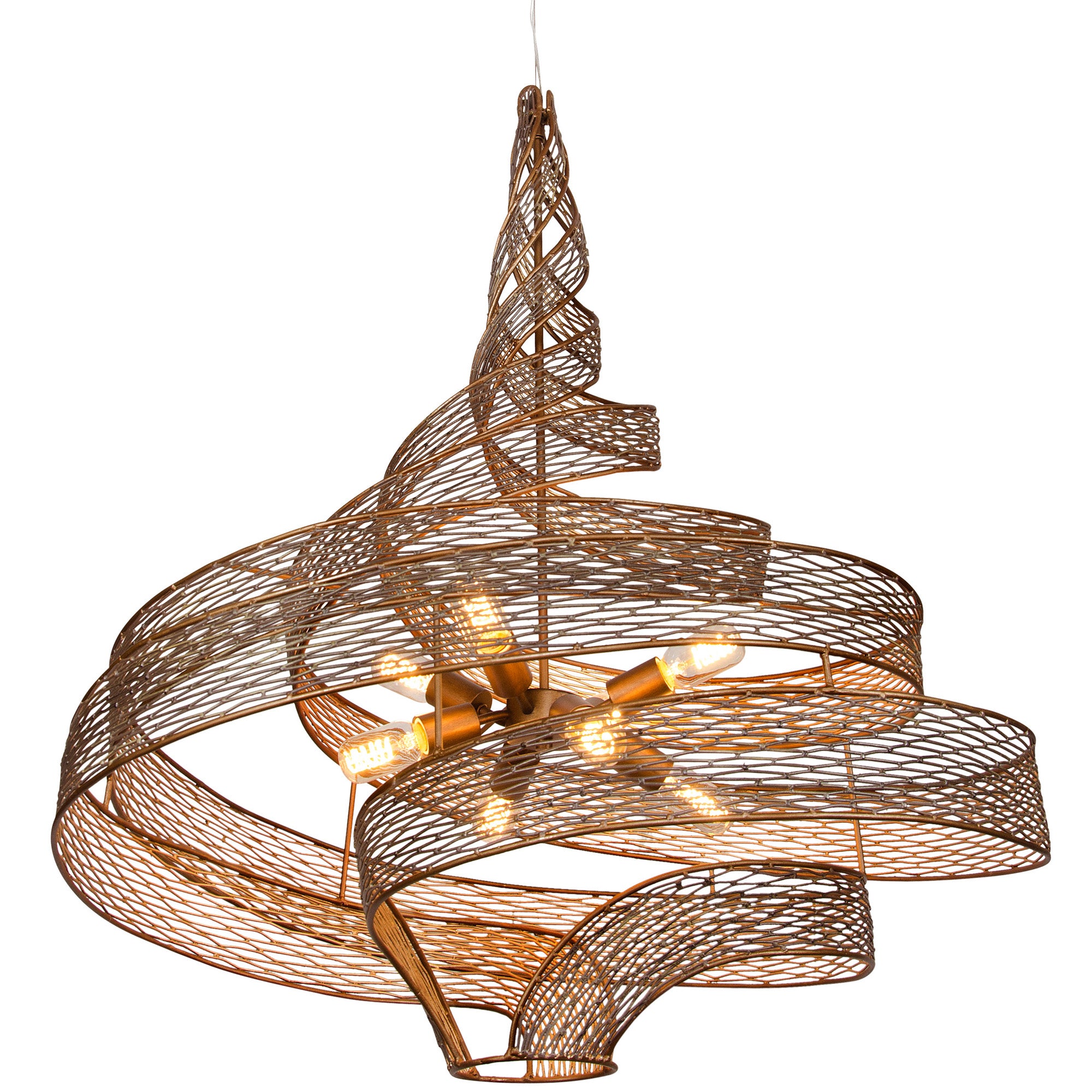 Flow 8 Light Twist Pendant - Hammered Ore