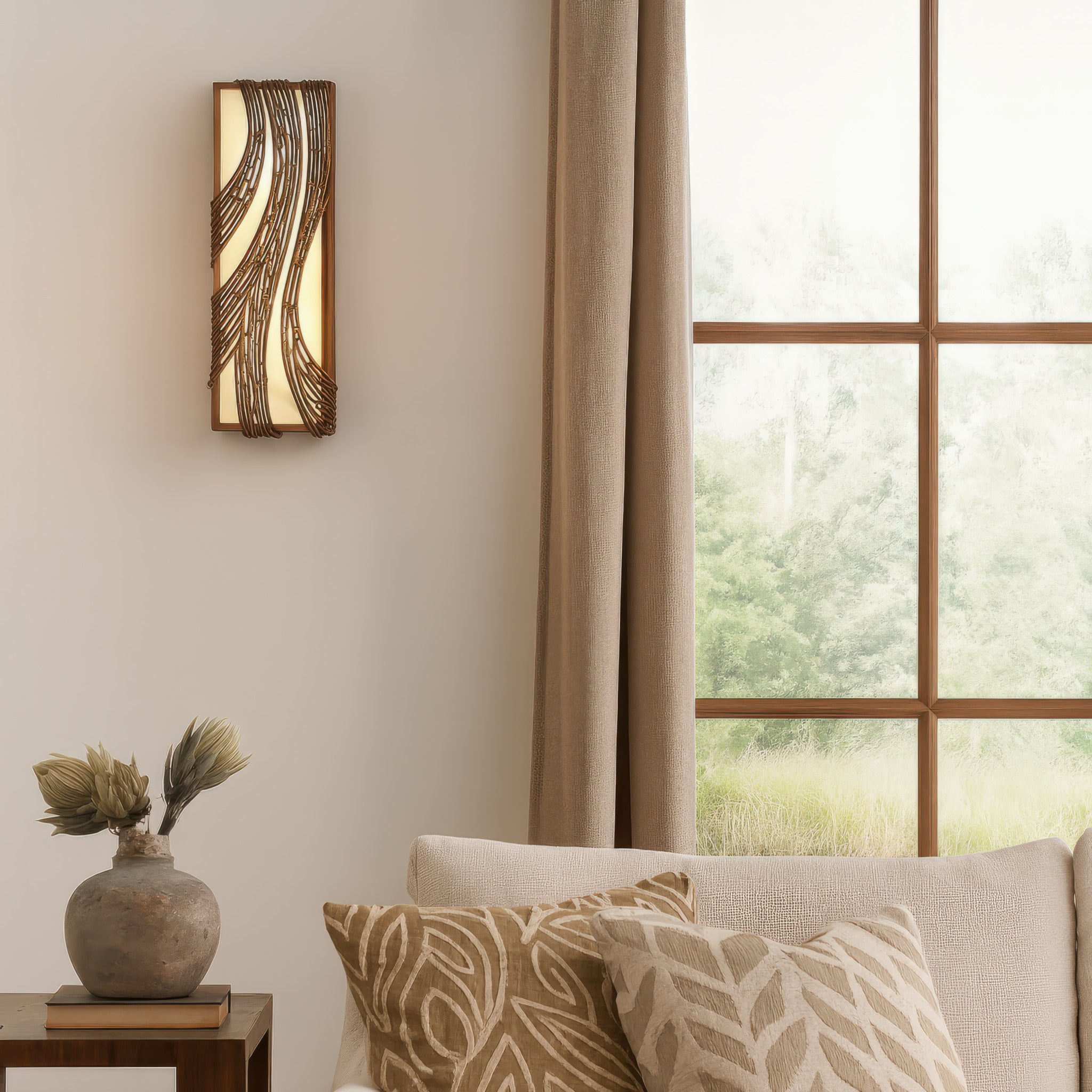 Flow 2 Light Vertical Sconce - Hammered Ore