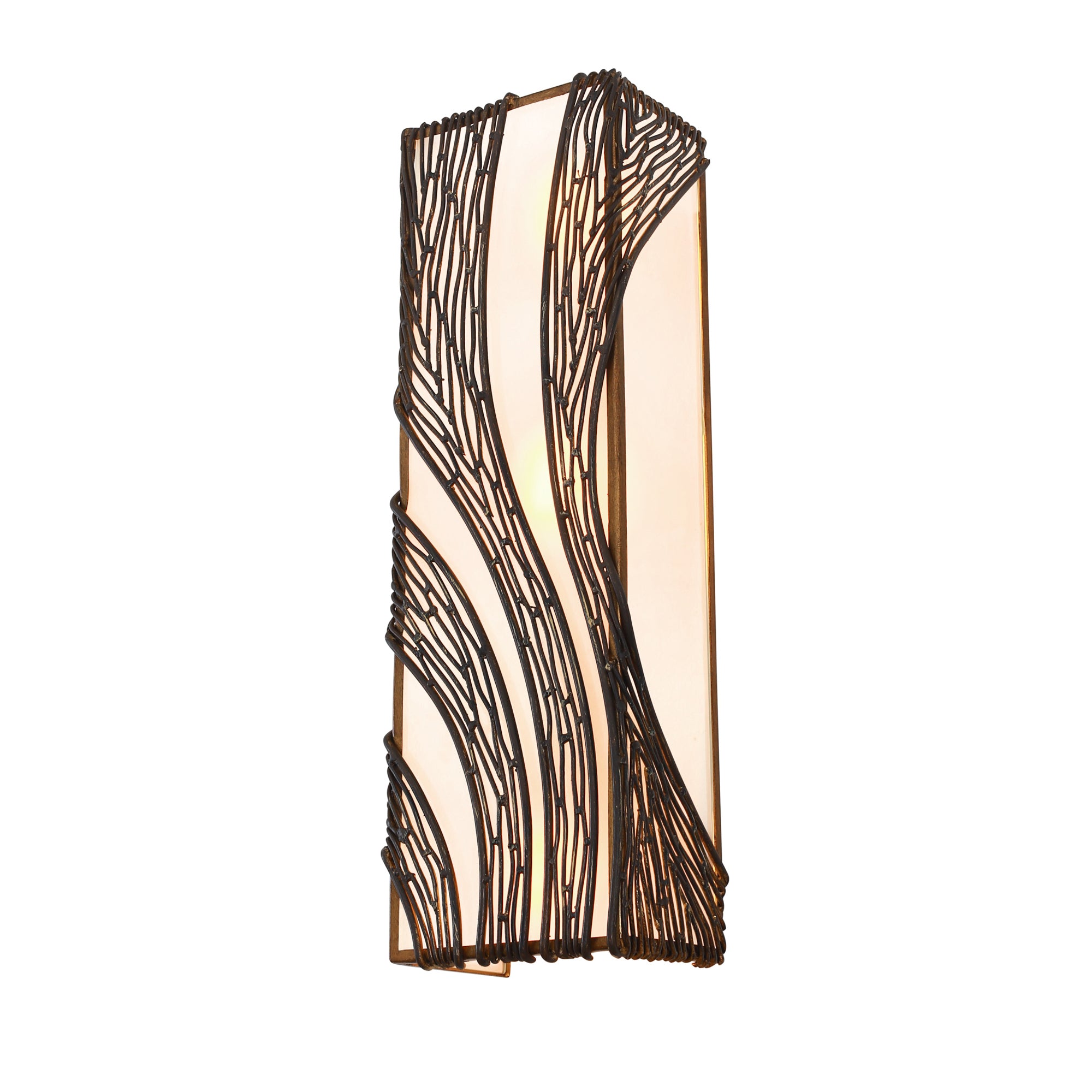 Flow 3 Light Vertical Sconce - Hammered Ore