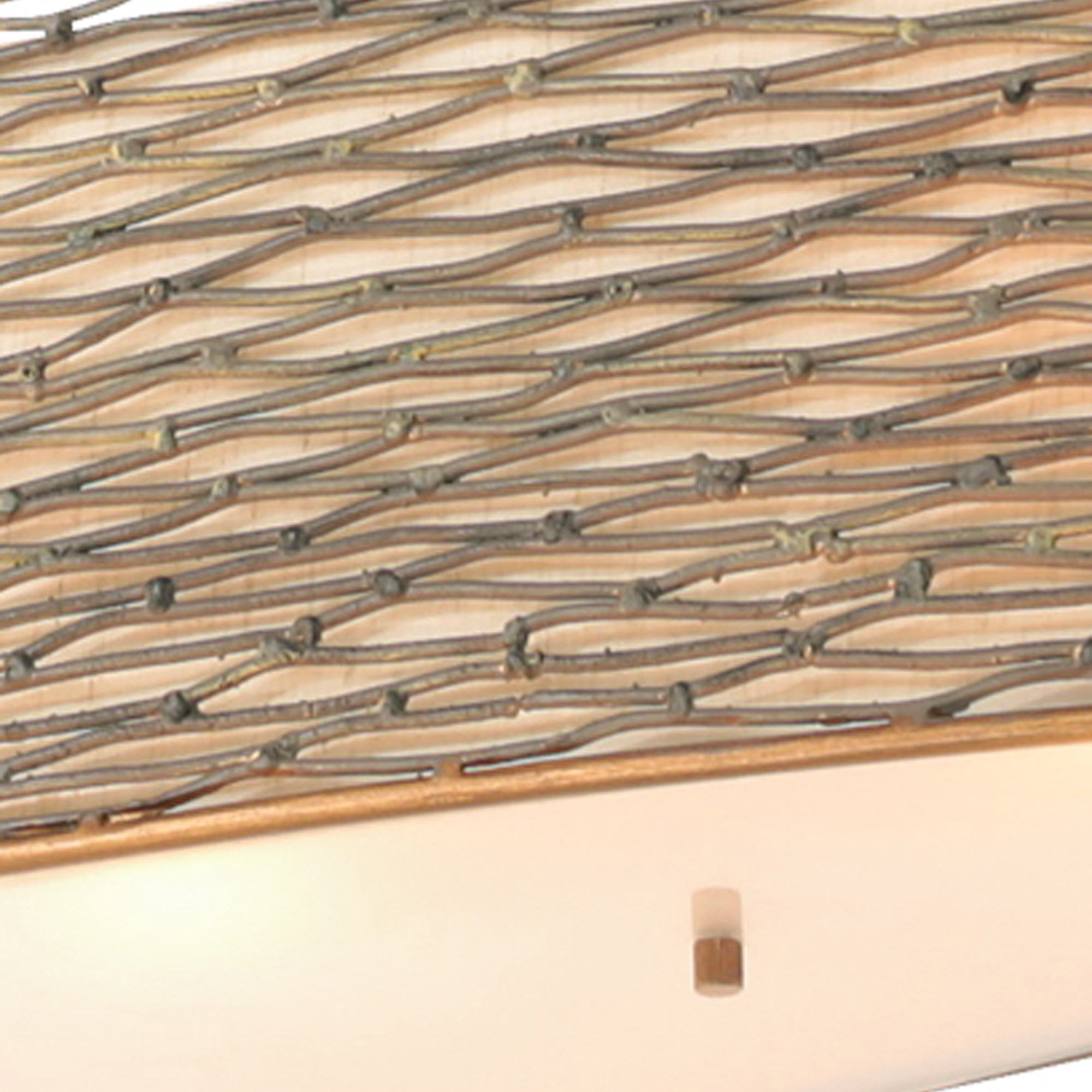 Flow 4 Light Oval Linear Pendant w/Fabric Shade - Hammered Ore