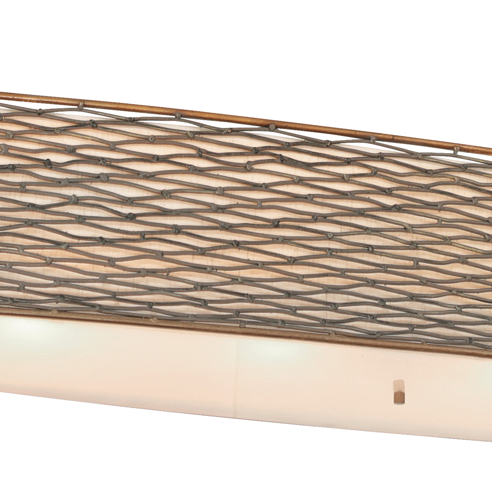 Flow 4 Light Oval Linear Pendant w/Fabric Shade - Hammered Ore