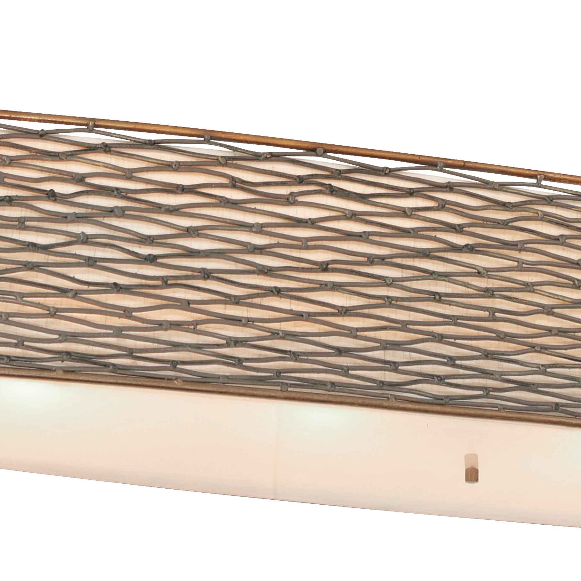 Flow 6-Light Oval Linear Pendant w/Fabric Shade - Hammered Ore