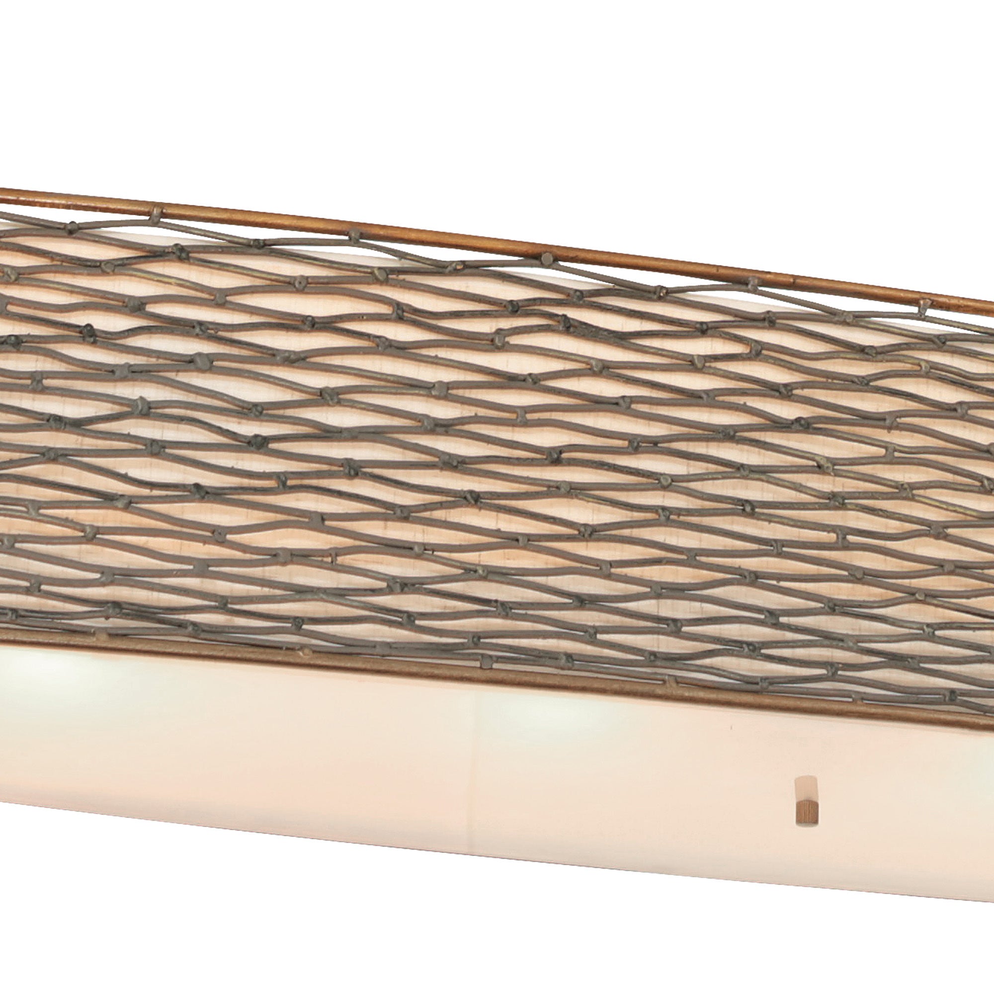 Flow 6 Light Oval Linear Pendant w/Fabric Shade - Hammered Ore