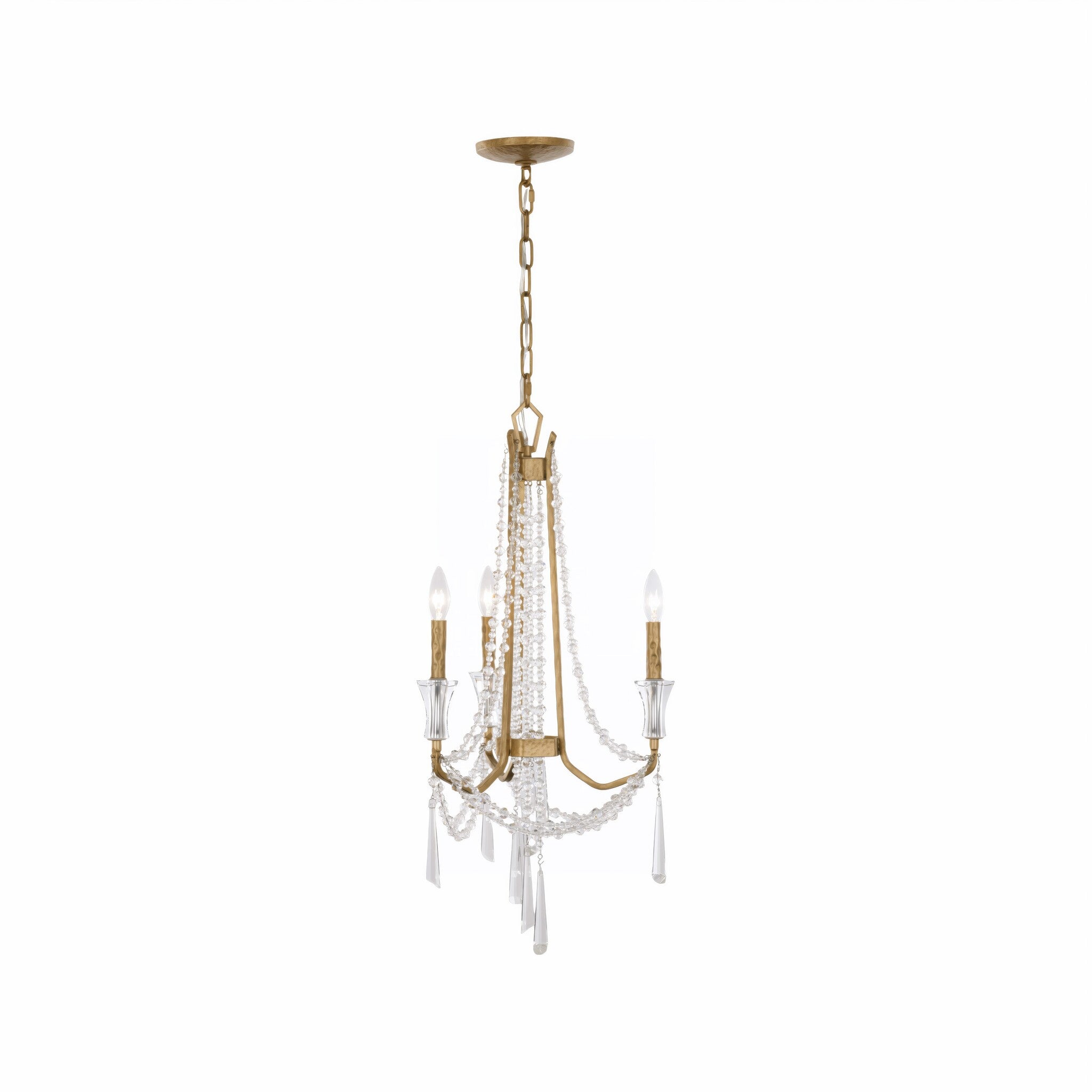 Barcelona 3 Light Crystal Chandelier - Brass Kisser