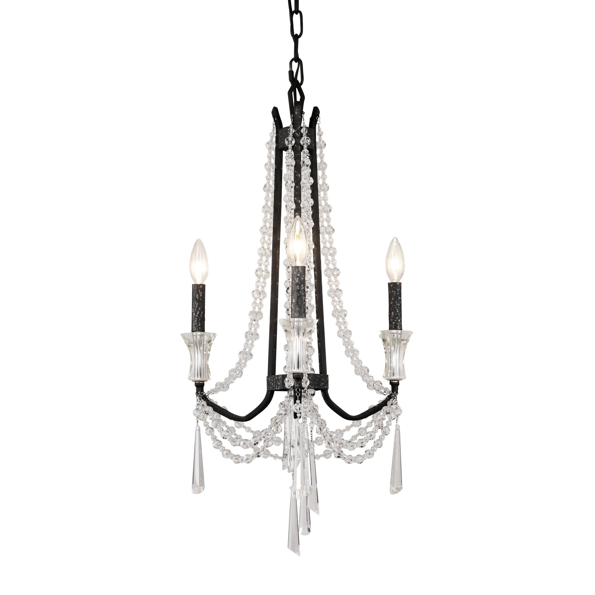 Barcelona 3 Light Crystal Chandelier - Onyx